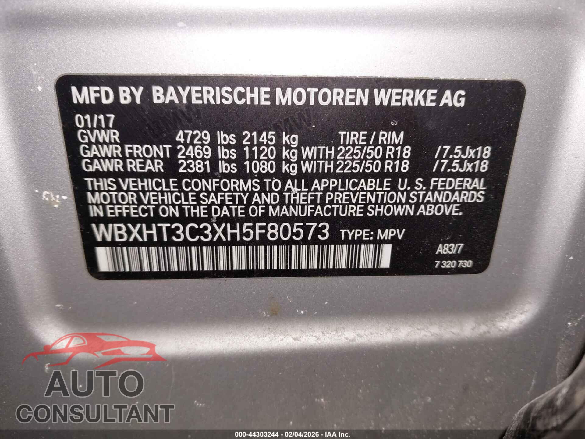 BMW X1 2017 - WBXHT3C3XH5F80573
