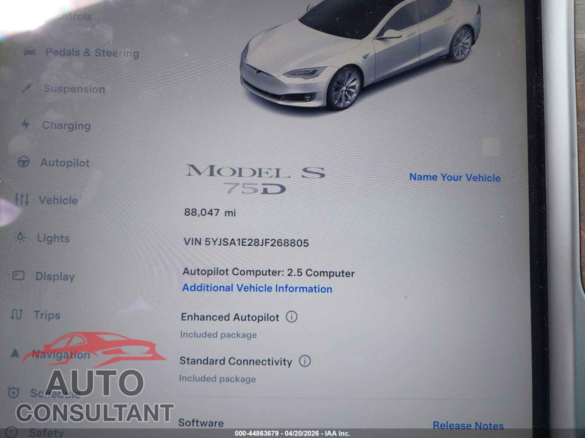 TESLA MODEL S 2018 - 5YJSA1E28JF268805