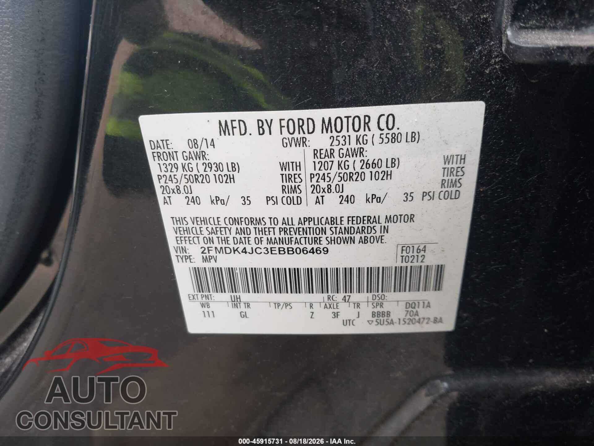 FORD EDGE 2014 - 2FMDK4JC3EBB06469