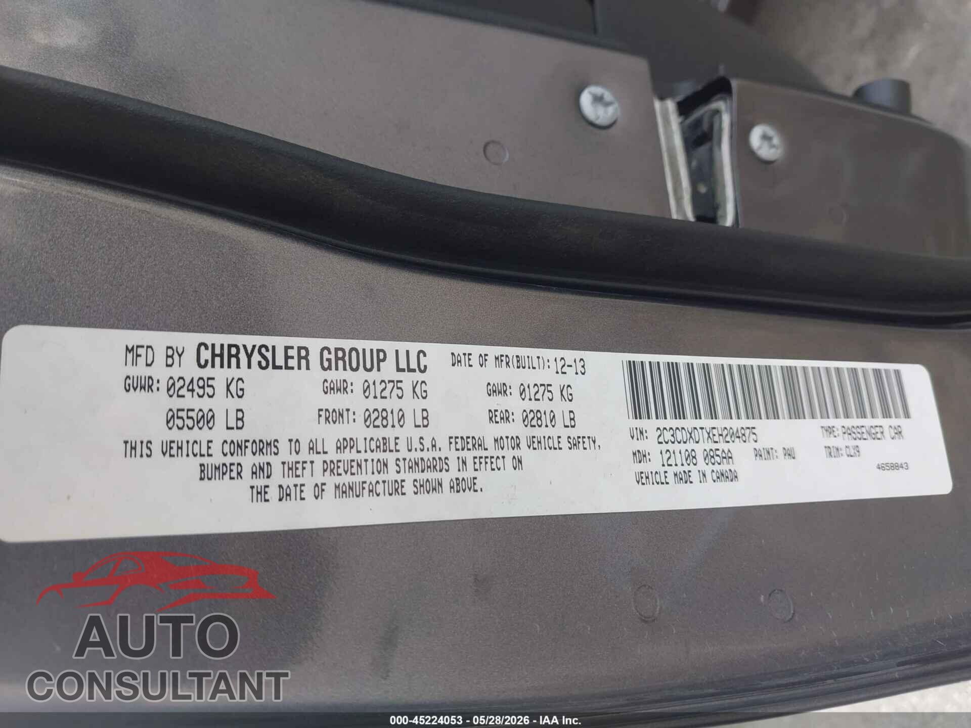 DODGE CHARGER 2014 - 2C3CDXDTXEH204875