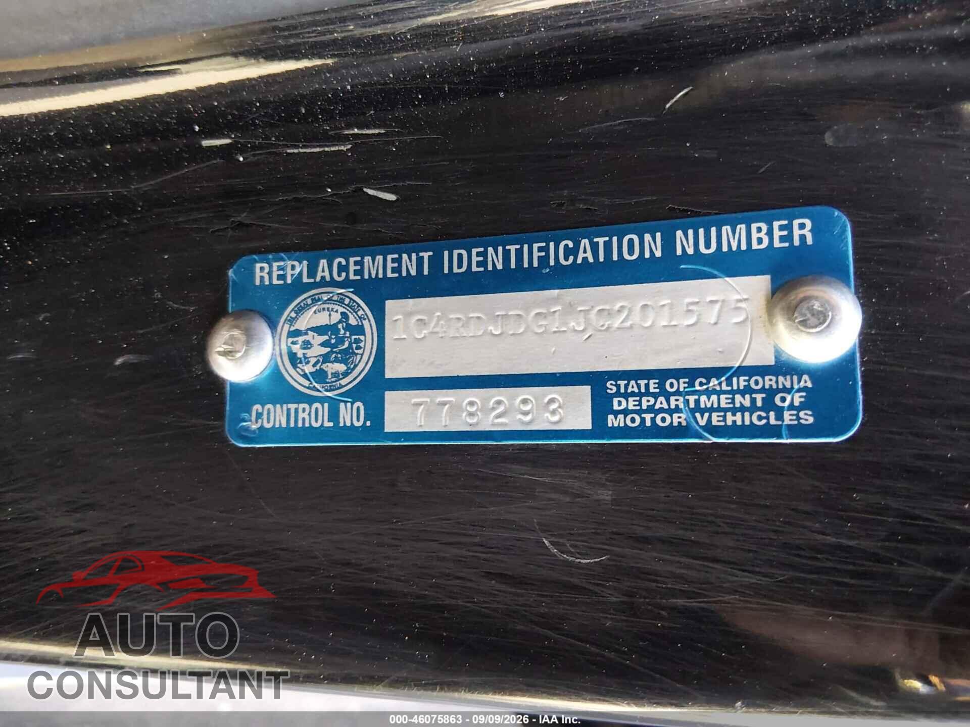 DODGE DURANGO 2018 - 1C4RDJDG1JC201575