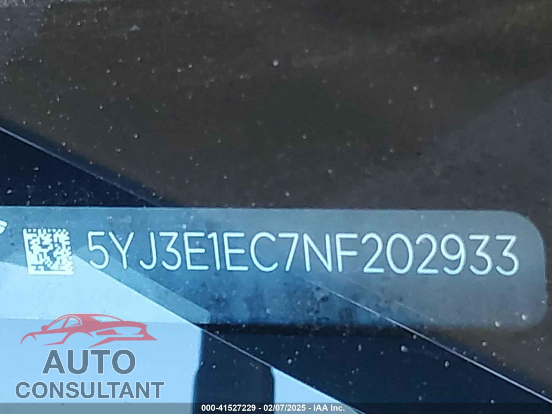 TESLA MODEL 3 2022 - 5YJ3E1EC7NF202933