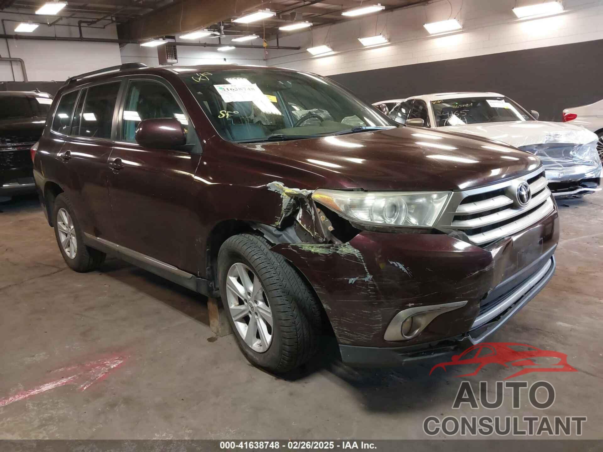 TOYOTA HIGHLANDER 2012 - 5TDBK3EH9CS168045