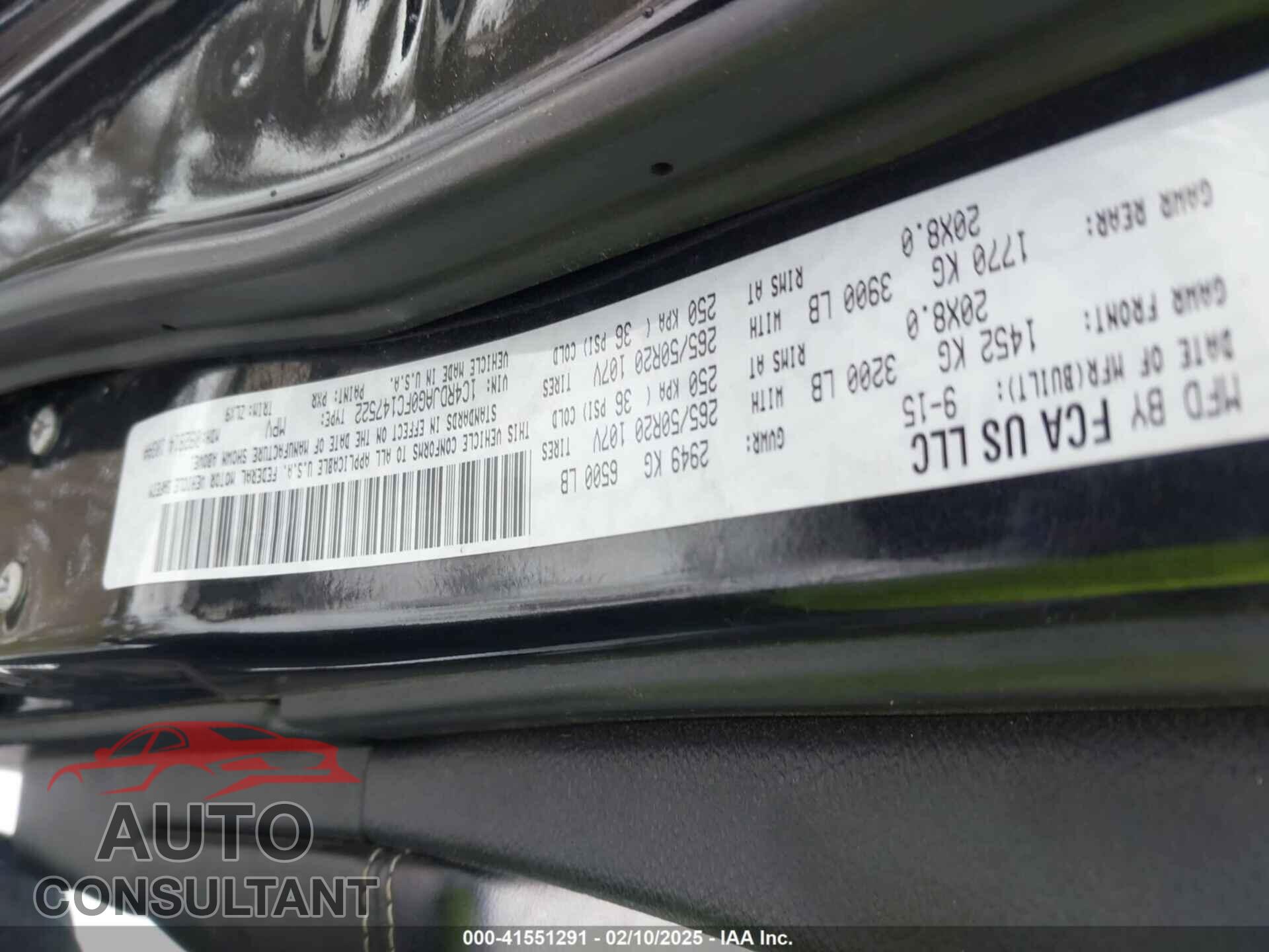 DODGE DURANGO 2015 - 1C4RDJAG0FC147522
