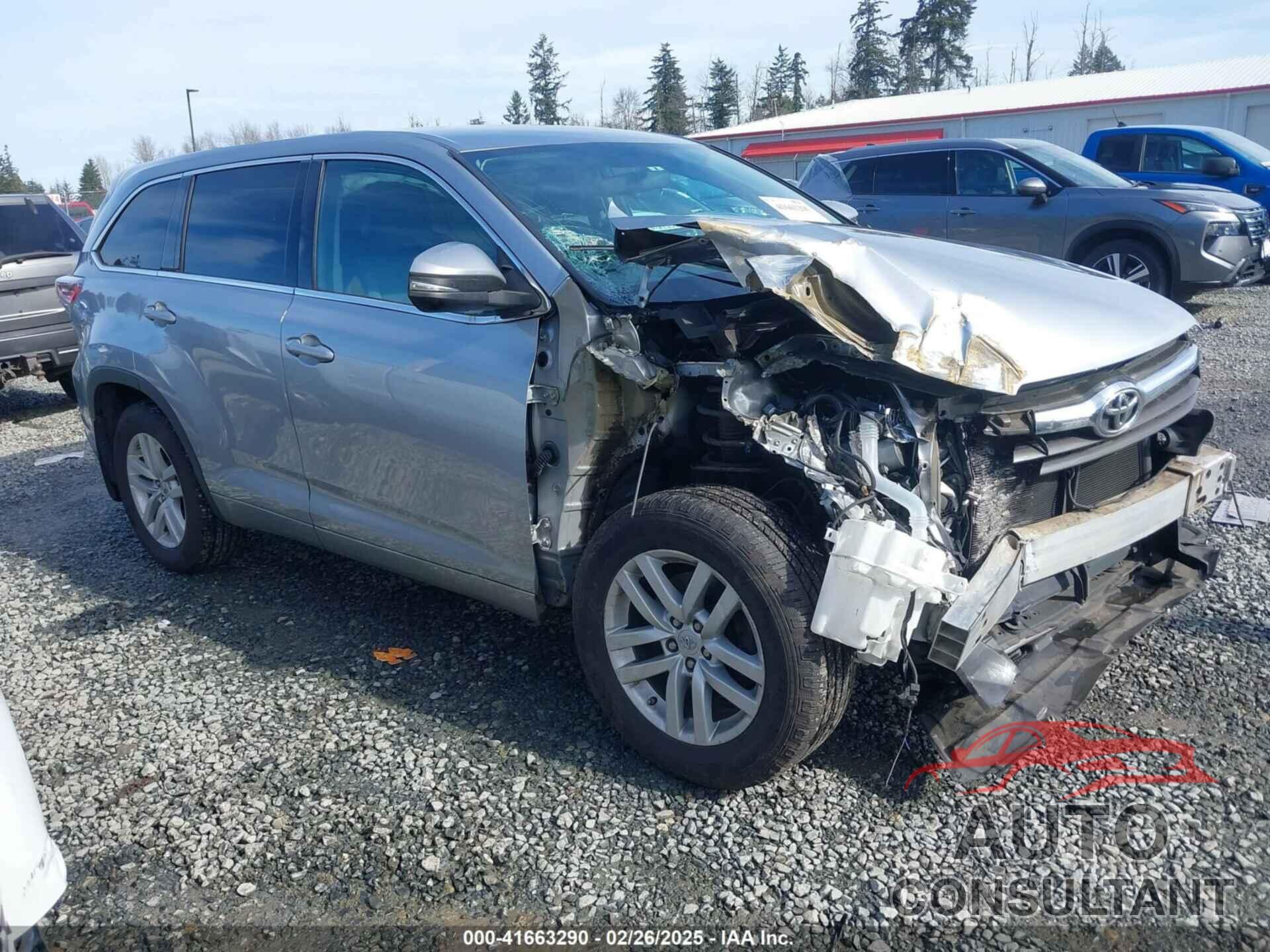 TOYOTA HIGHLANDER 2015 - 5TDBKRFH4FS098525