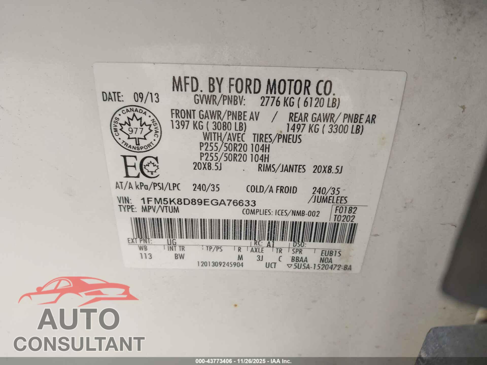 FORD EXPLORER 2014 - 1FM5K8D89EGA76633