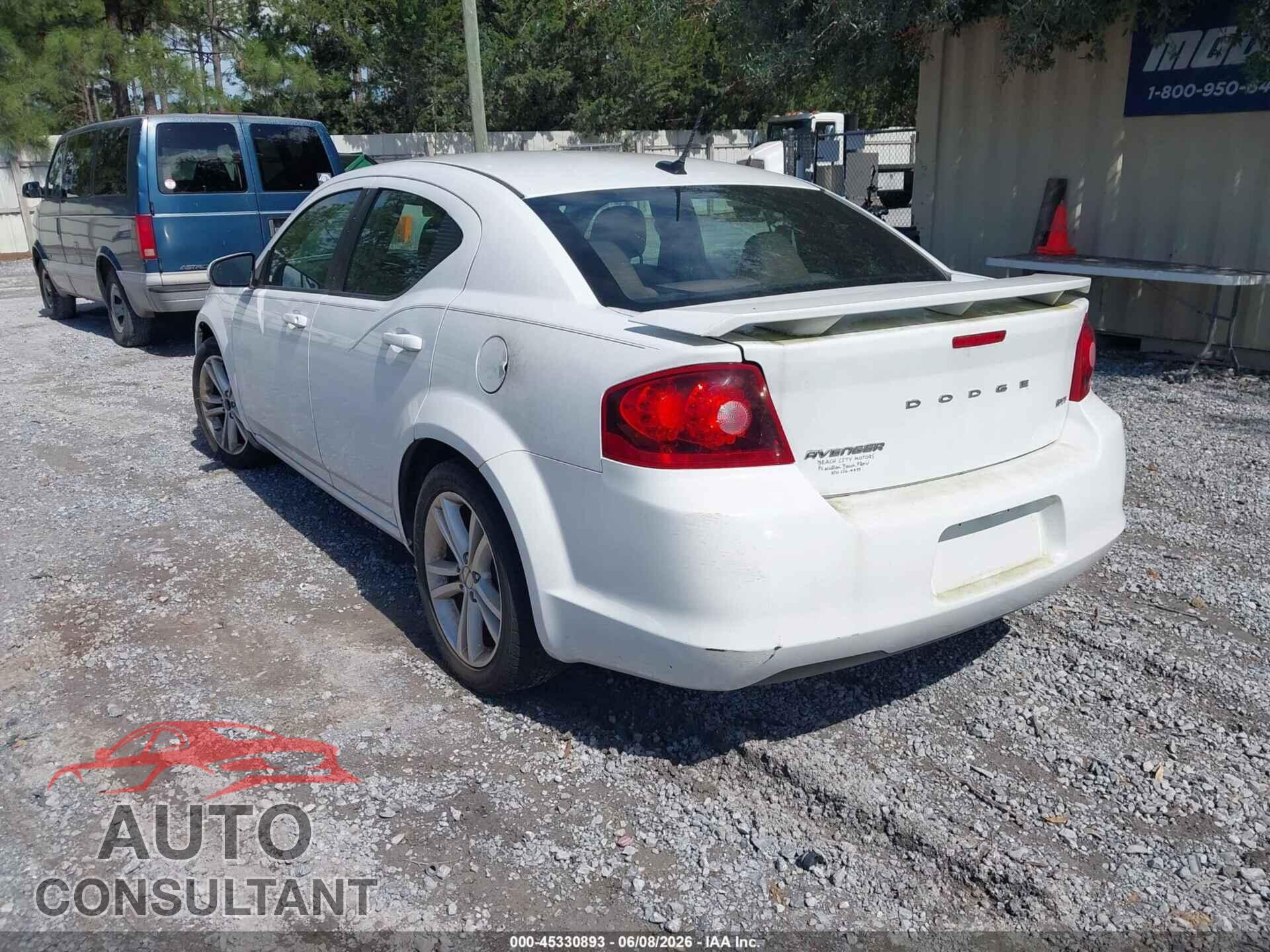 DODGE AVENGER 2012 - 1C3CDZCB4CN222202