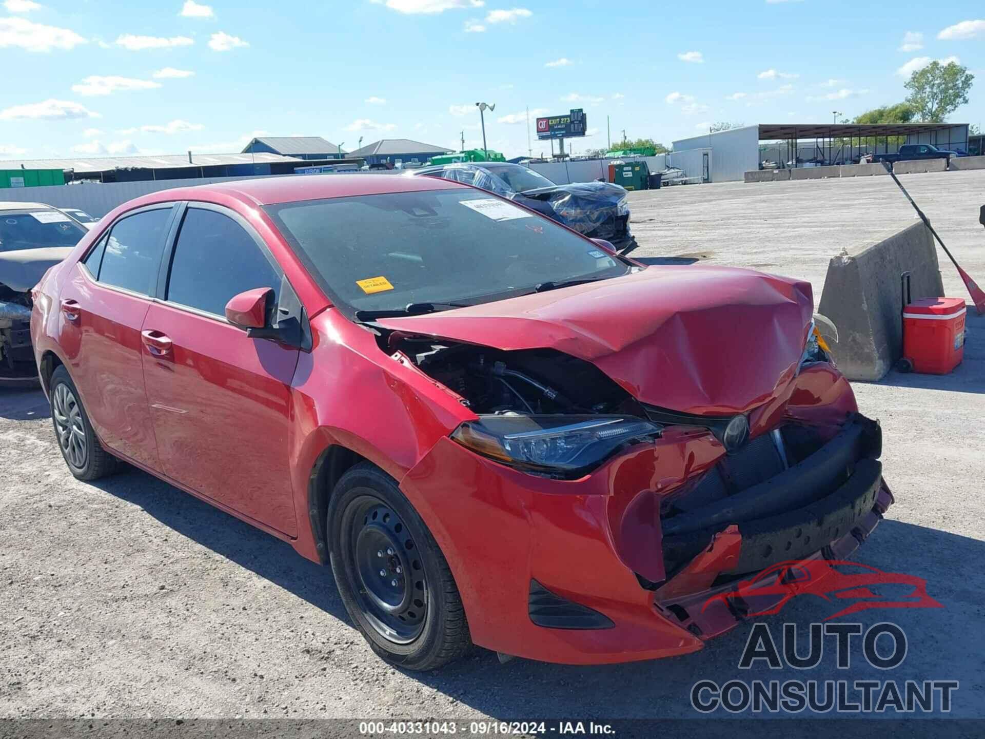TOYOTA COROLLA 2019 - 2T1BURHE0KC216585