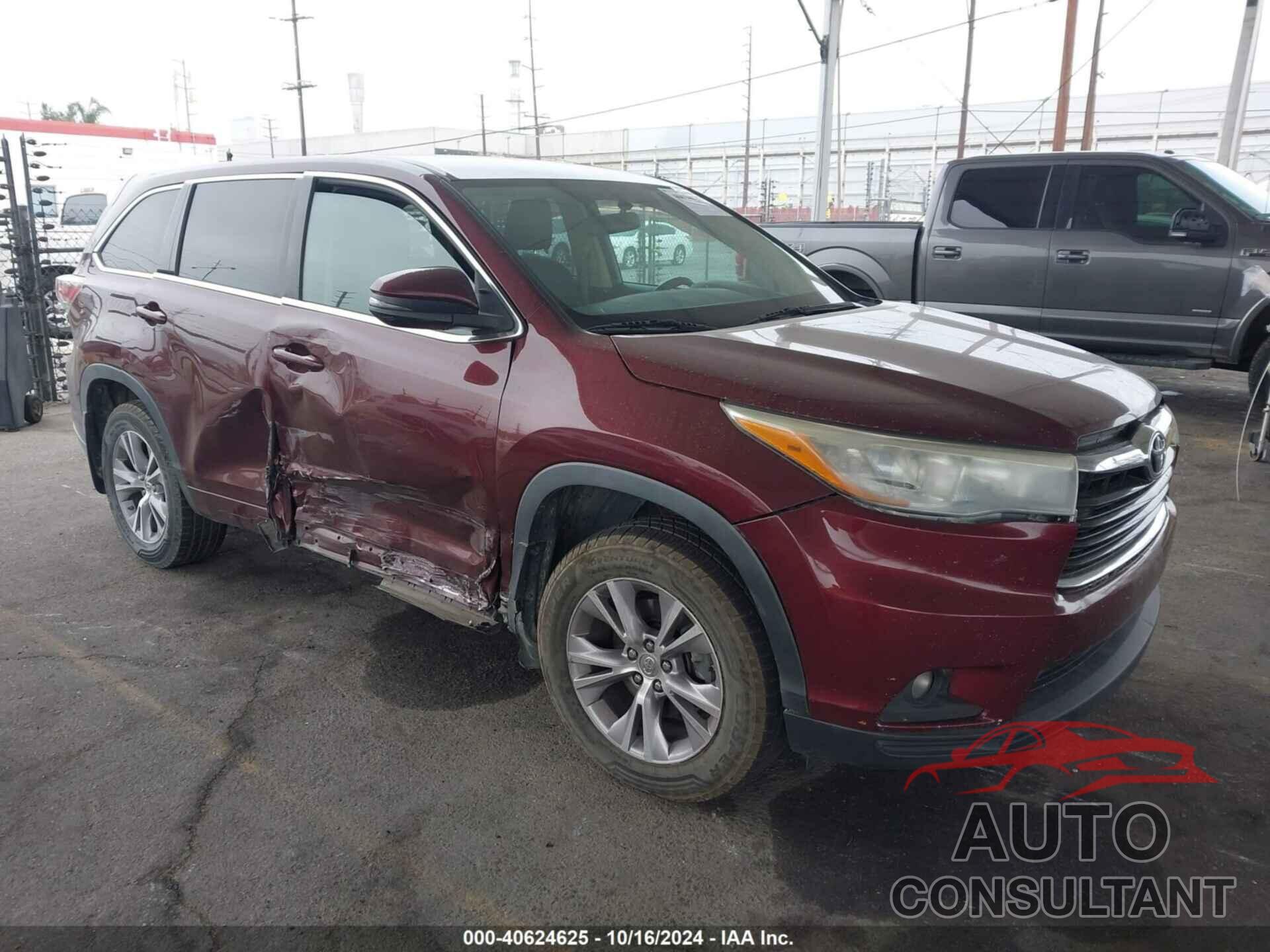 TOYOTA HIGHLANDER 2015 - 5TDBKRFH9FS119529