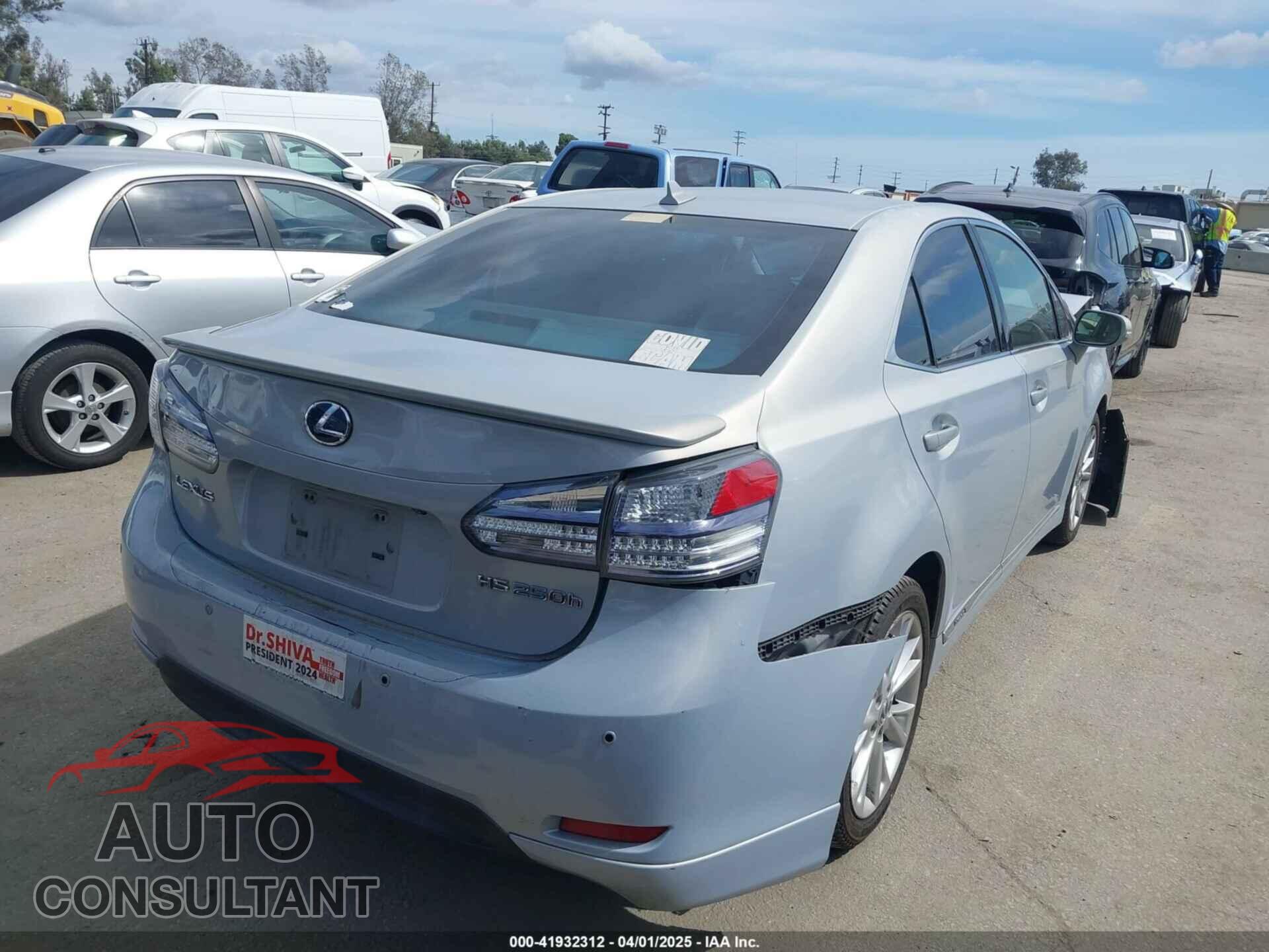 LEXUS HS 250H 2010 - JTHBB1BA6A2013077