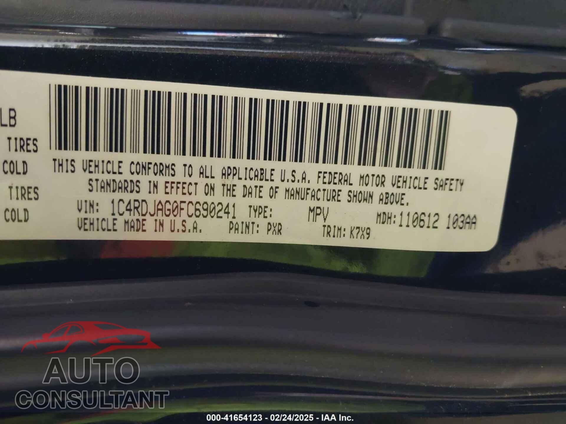 DODGE DURANGO 2015 - 1C4RDJAG0FC690241