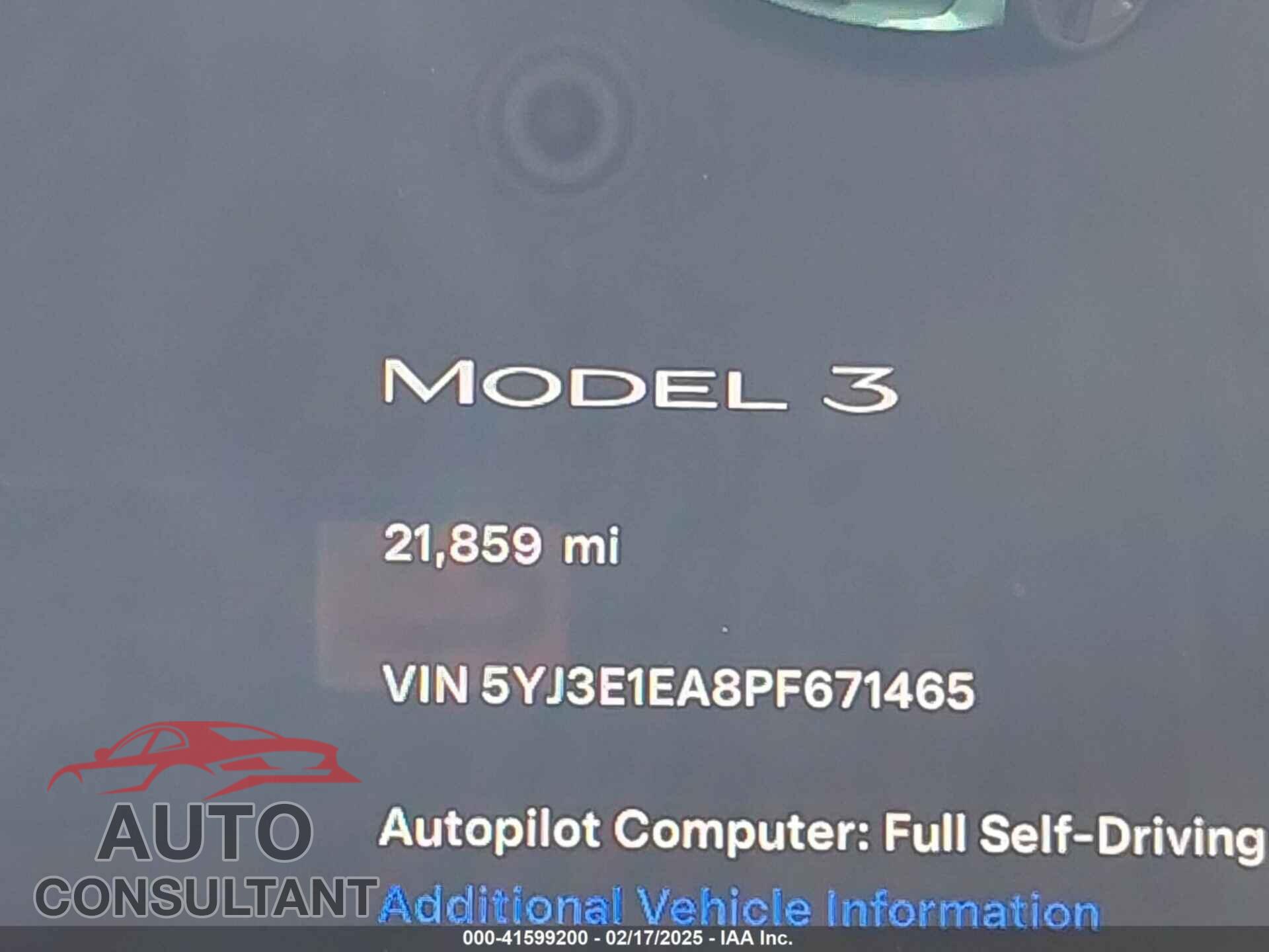 TESLA MODEL 3 2023 - 5YJ3E1EA8PF671465