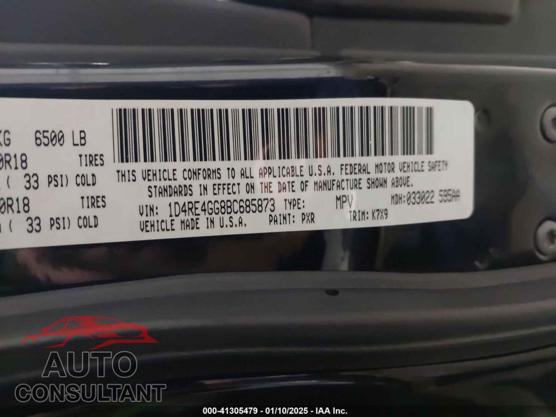 DODGE DURANGO 2011 - 1D4RE4GG8BC685873