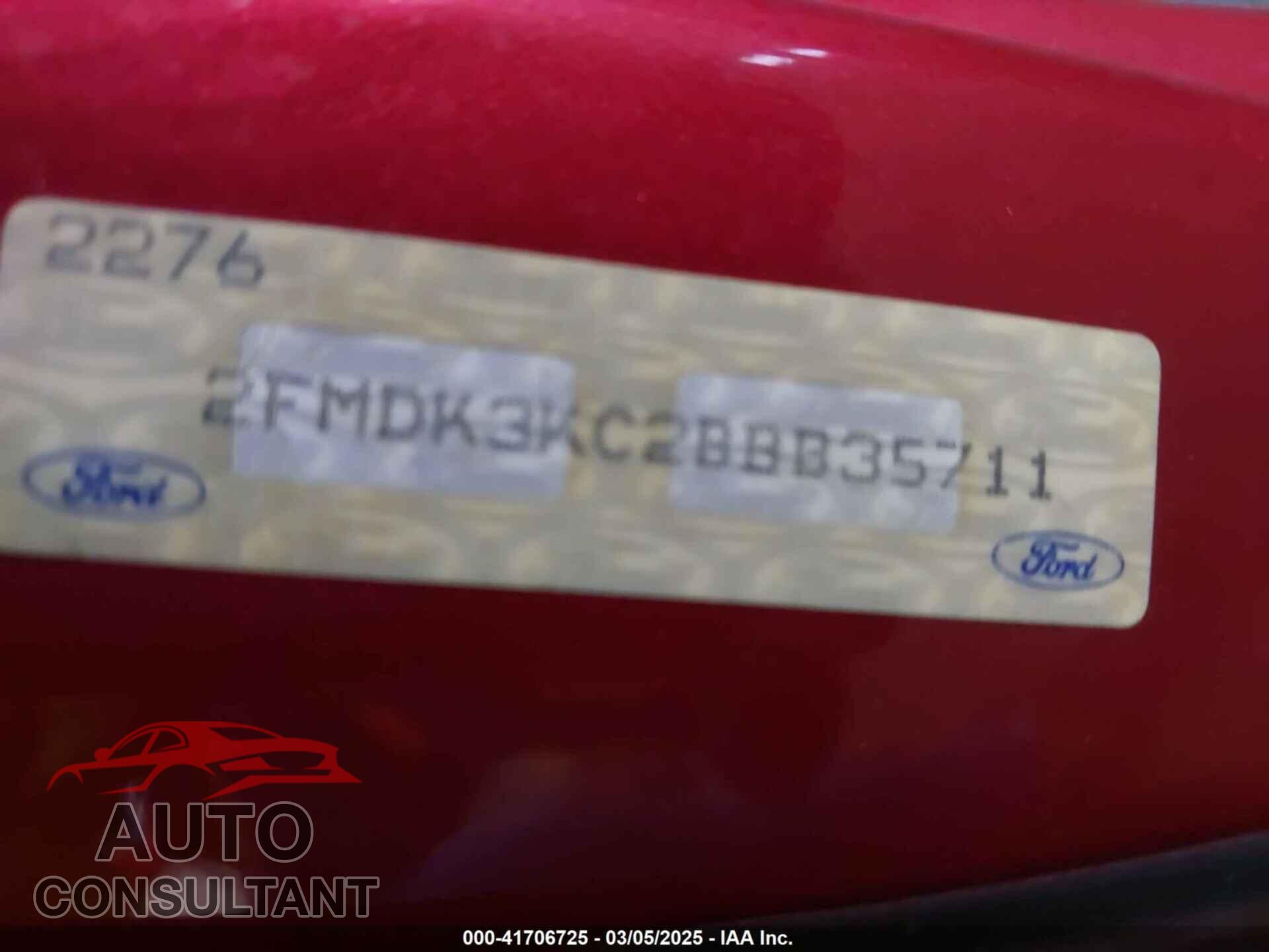 FORD EDGE 2011 - 2FMDK3KC2BBB35711