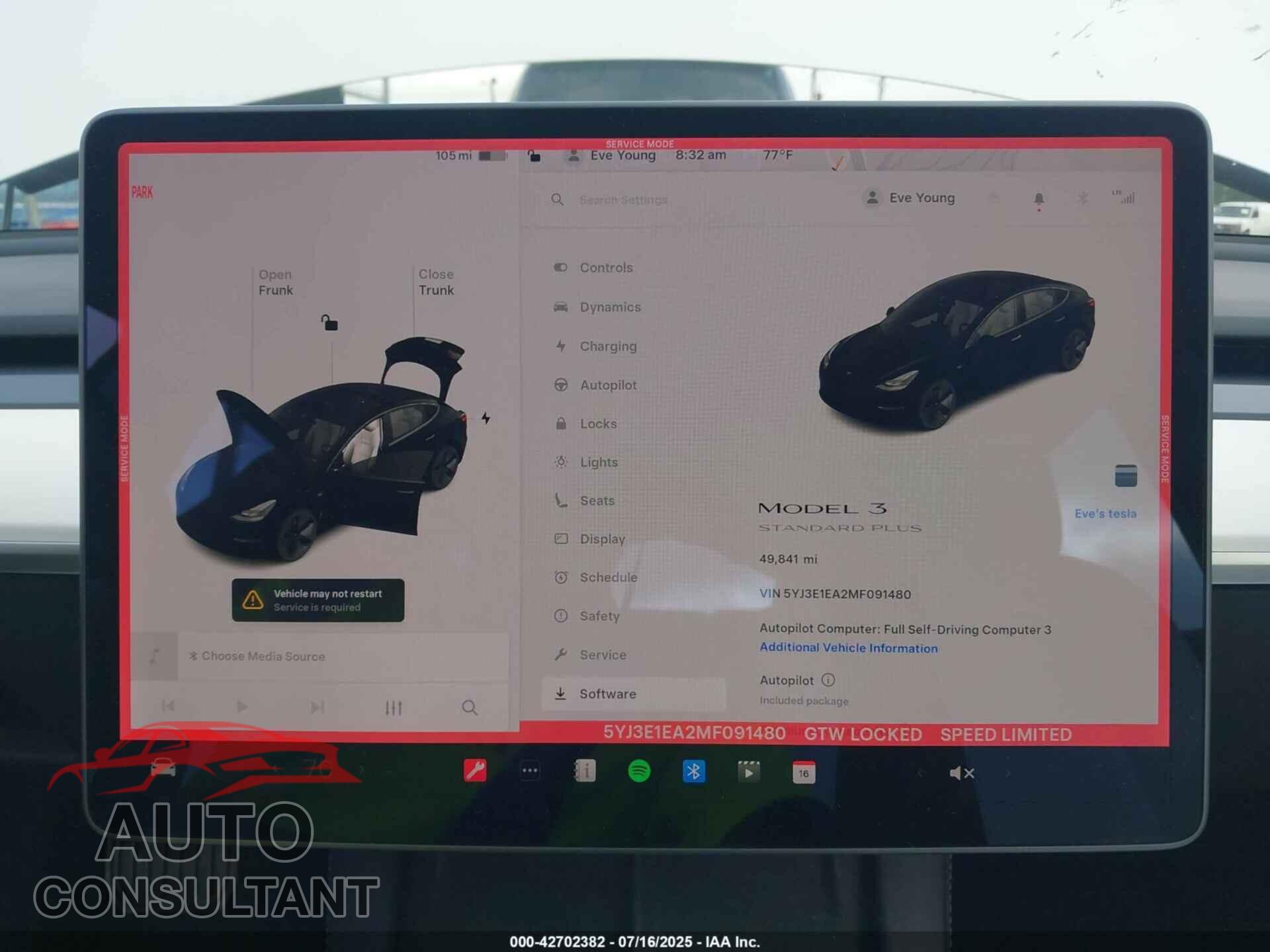 TESLA MODEL 3 2021 - 5YJ3E1EA2MF091480
