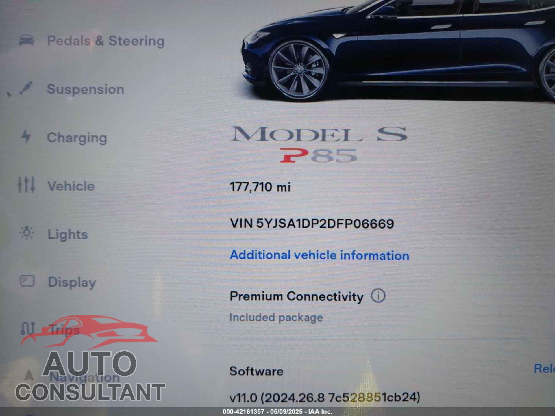 TESLA MODEL S 2013 - 5YJSA1DP2DFP06669