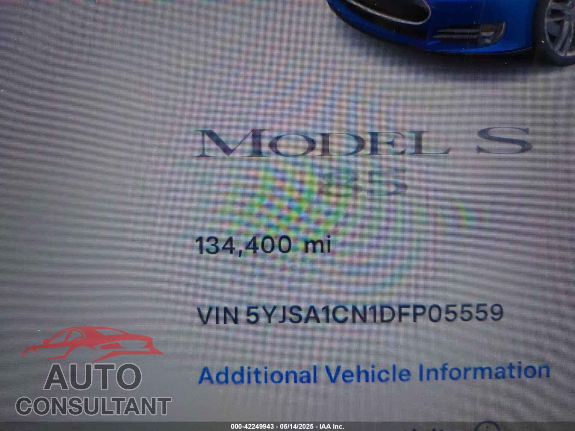 TESLA MODEL S 2013 - 5YJSA1CN1DFP05559