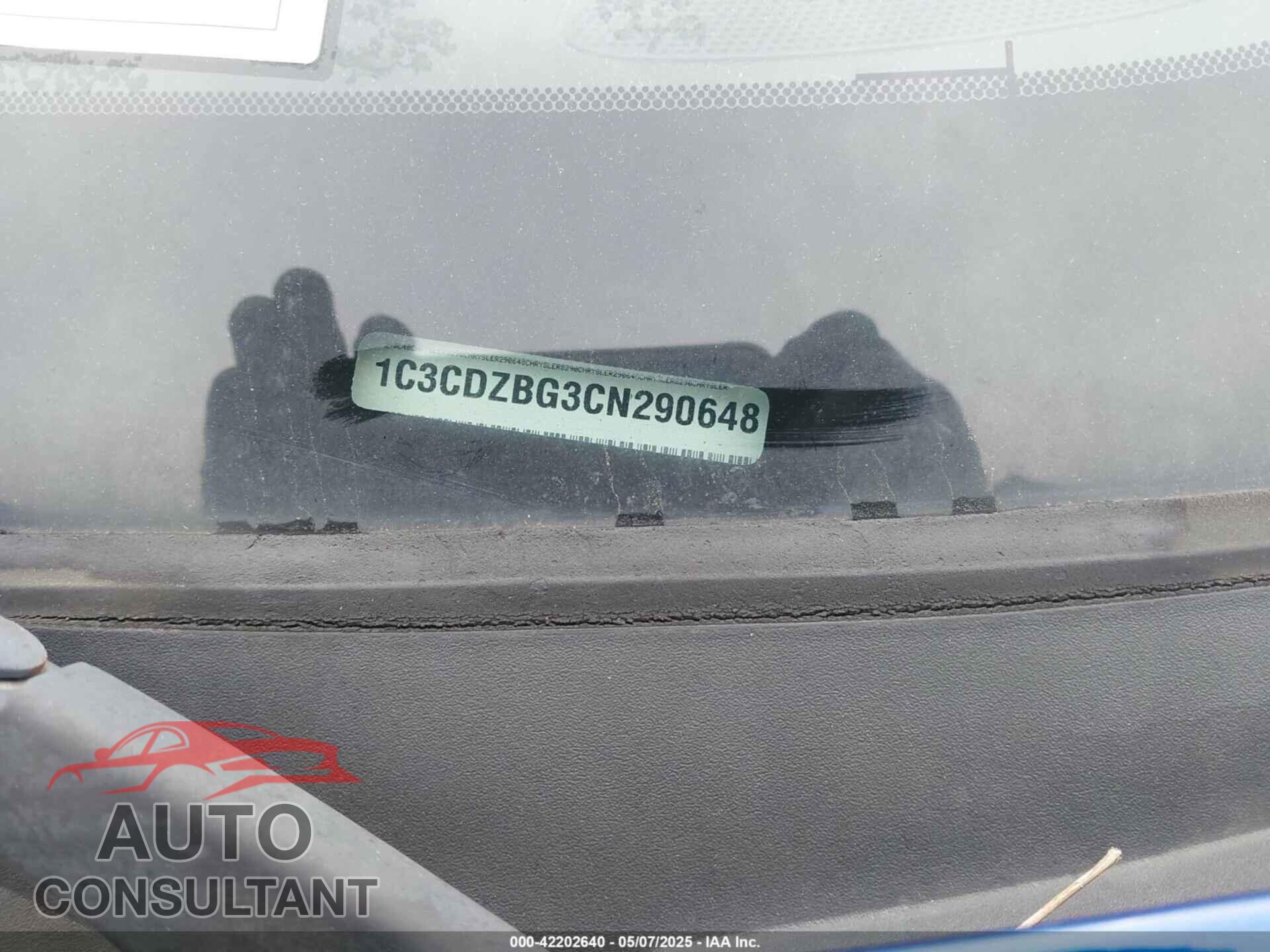 DODGE AVENGER 2012 - 1C3CDZBG3CN290648