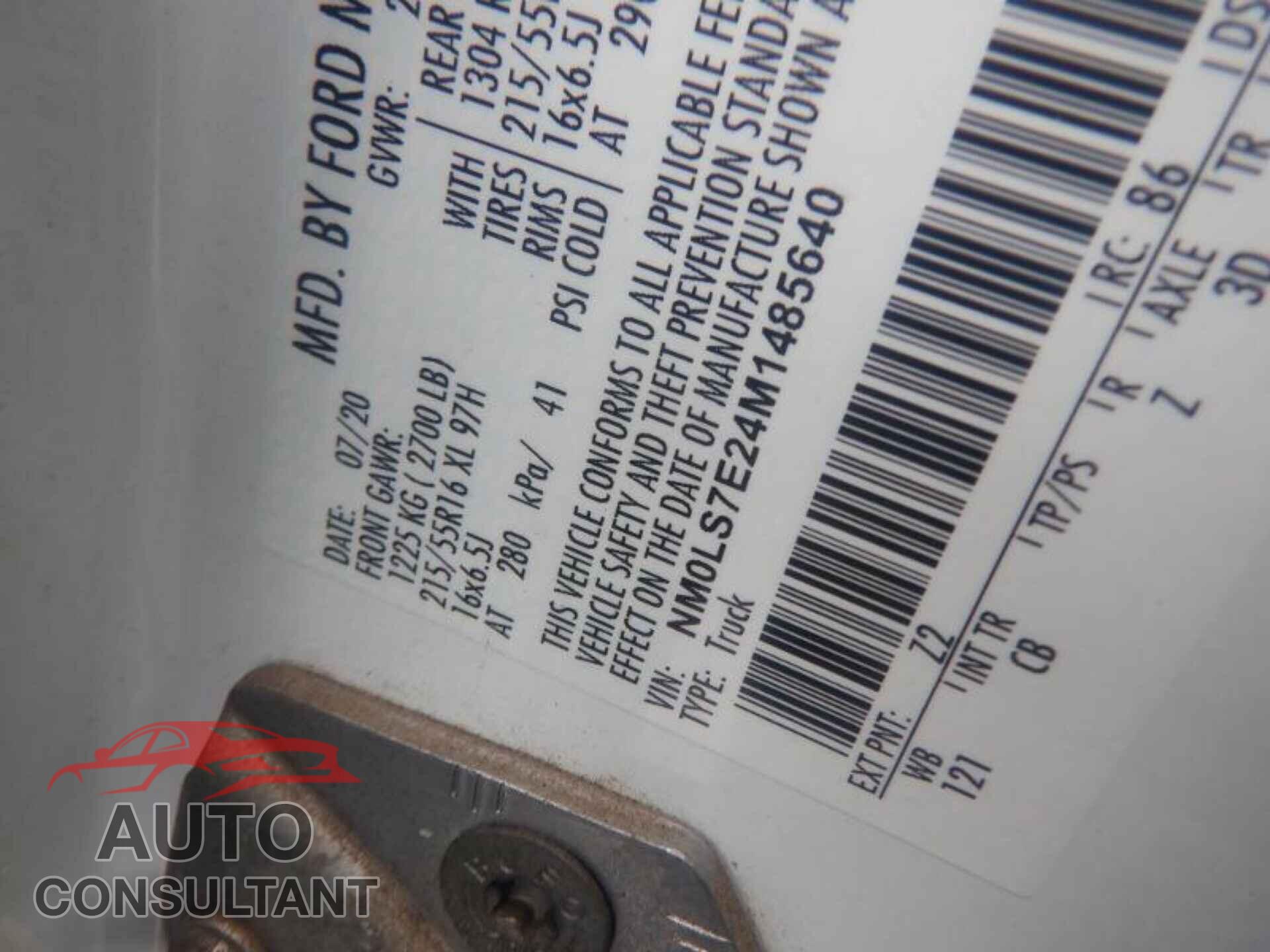 FORD TRANSIT CONNECT 2021 - NM0LS7E24M1485640