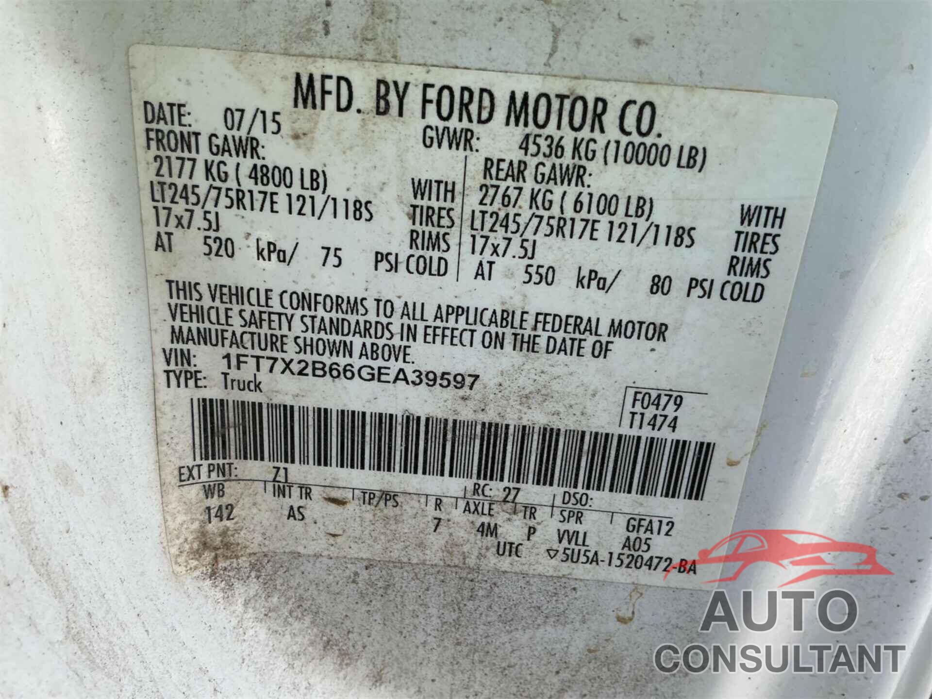 FORD F-250 2016 - 1FT7X2B66GEA39597