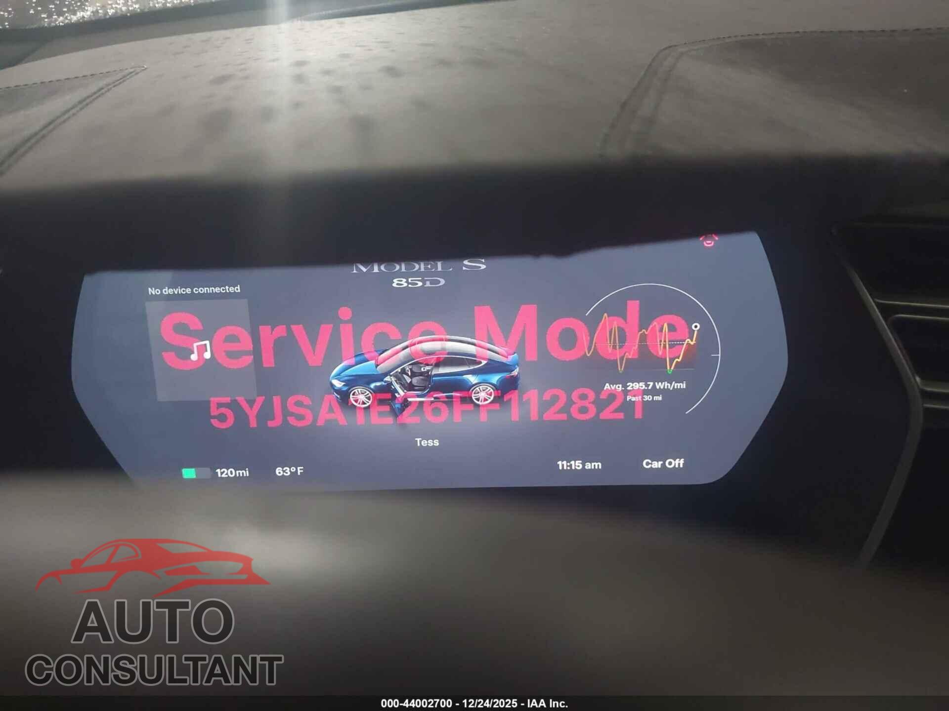 TESLA MODEL S 2015 - 5YJSA1E26FF112821