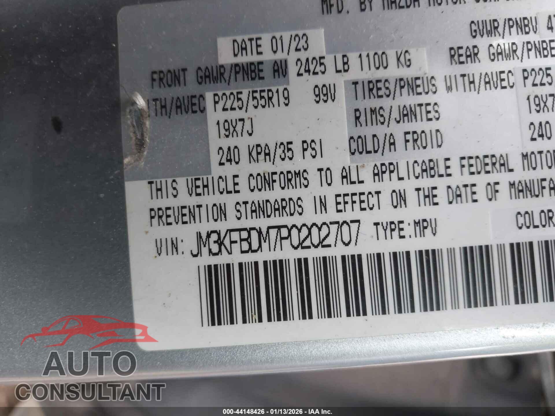 MAZDA CX-5 2023 - JM3KFBDM7P0202707