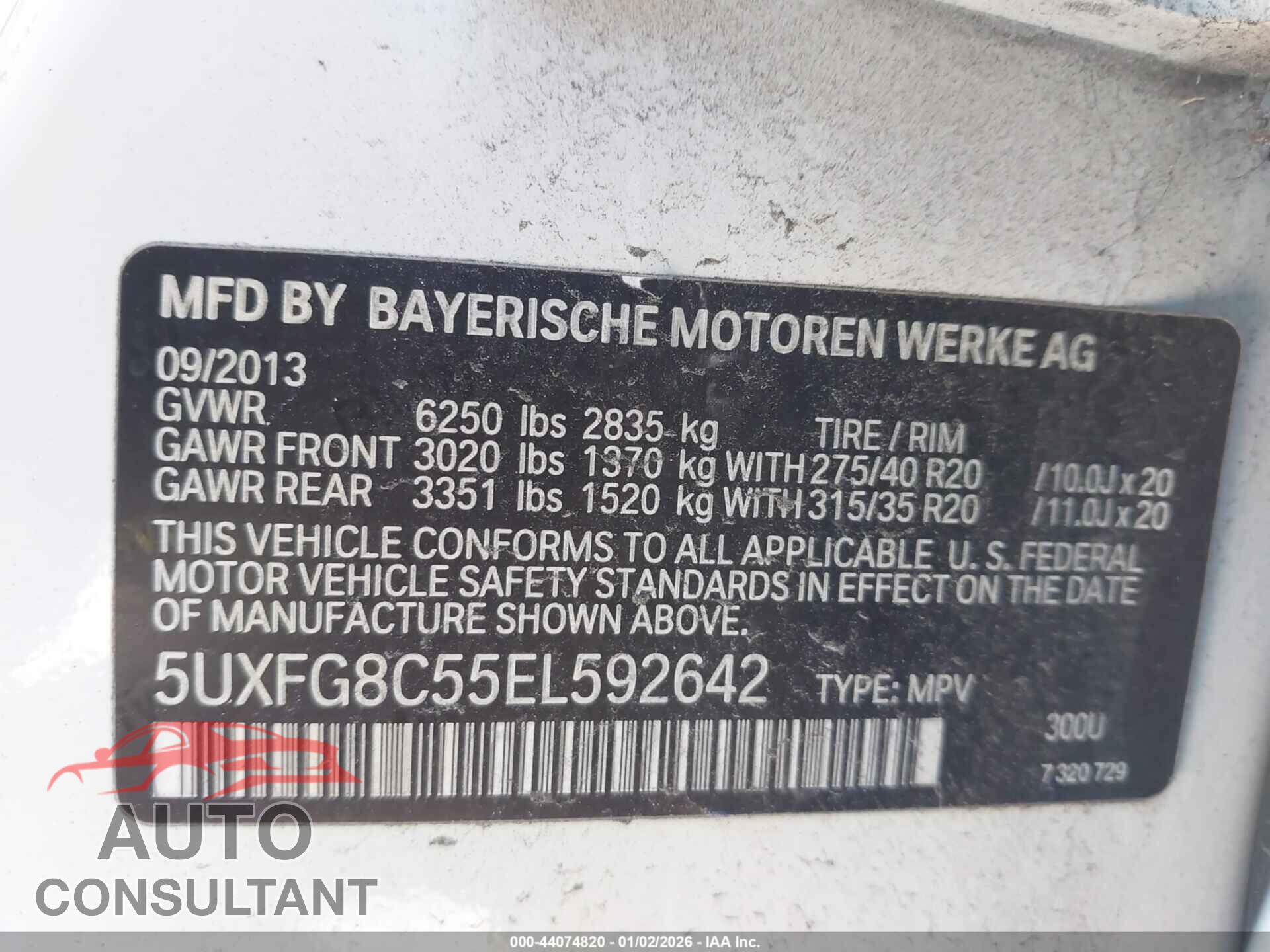 BMW X6 2014 - 5UXFG8C55EL592642