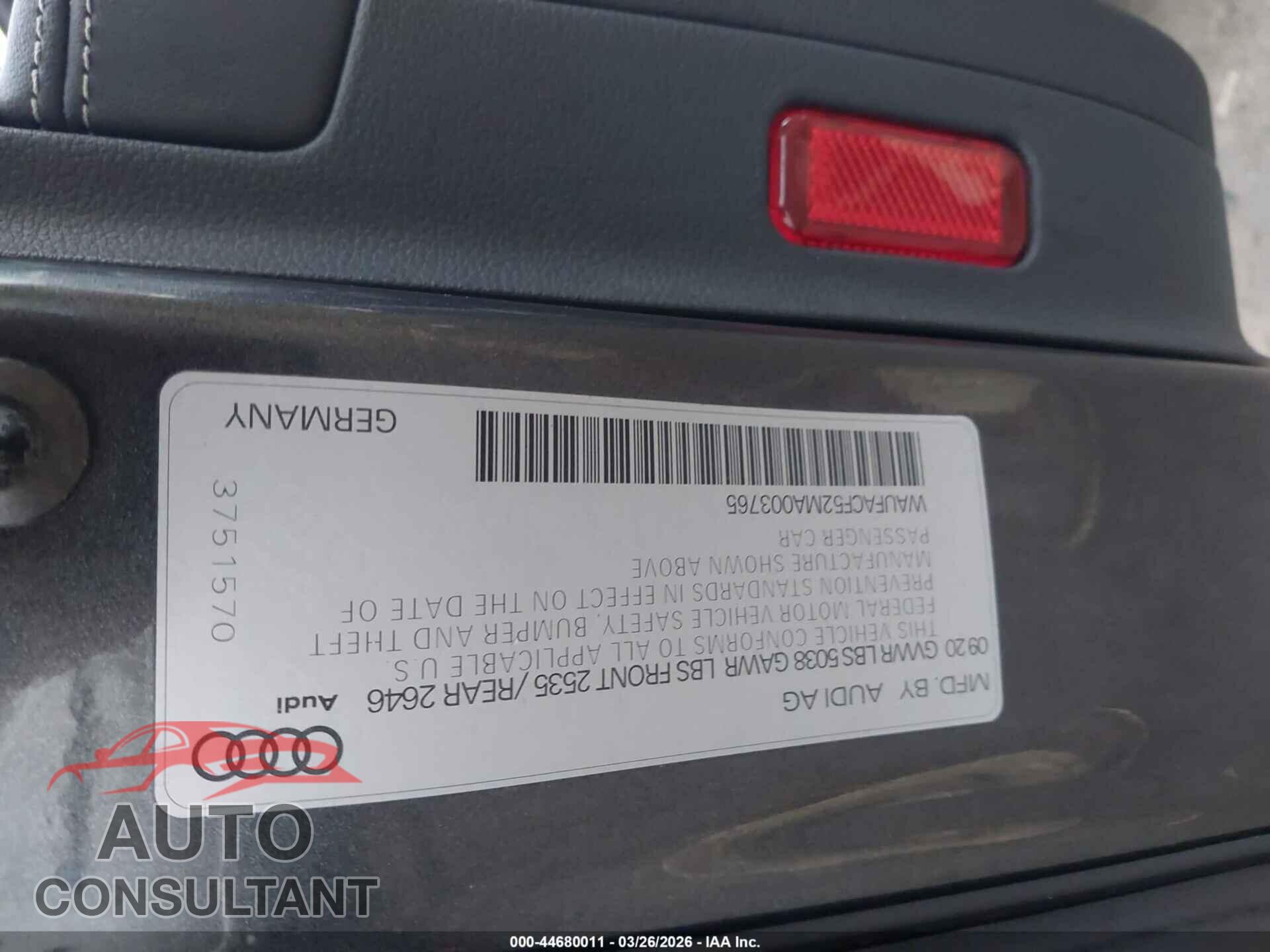 AUDI A5 SPORTBACK 2021 - WAUFACF52MA003765