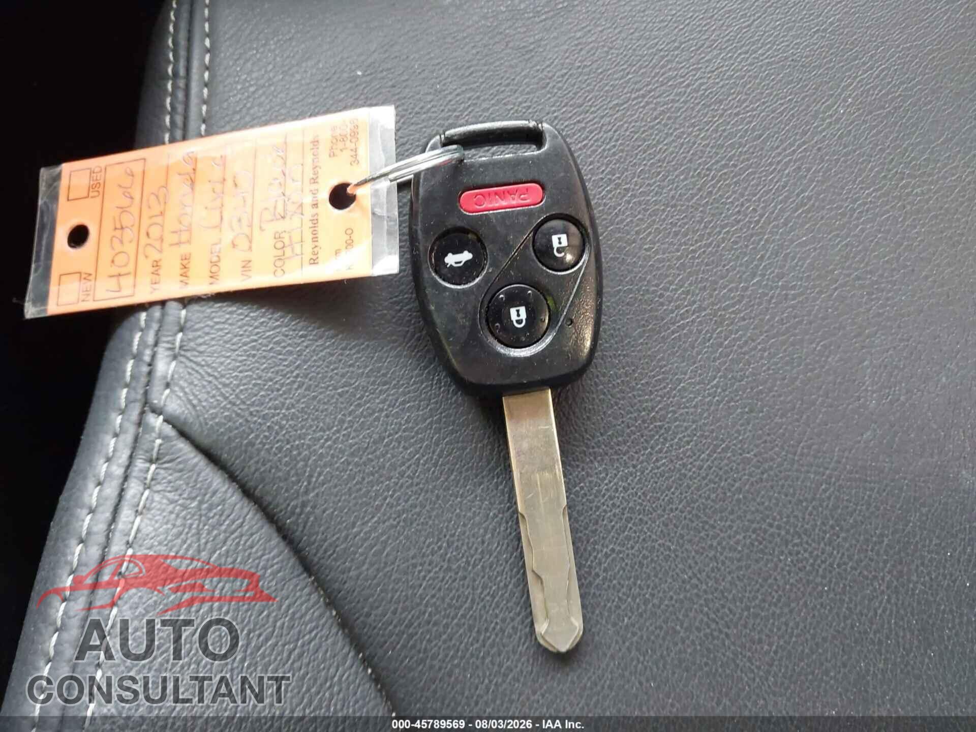 HONDA CIVIC 2013 - 19XFB2F94DE023140