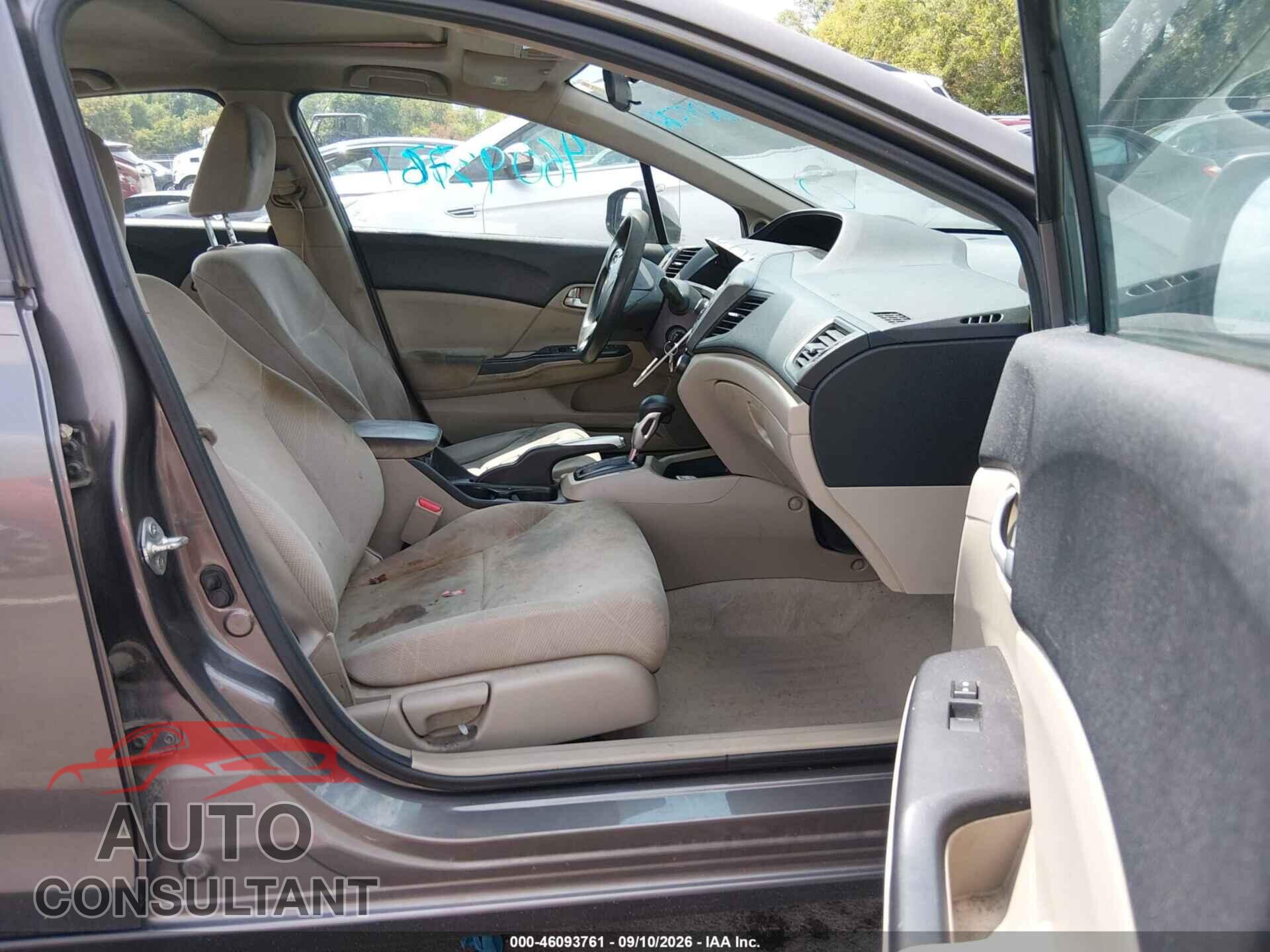 HONDA CIVIC 2012 - 19XFB2F87CE036342