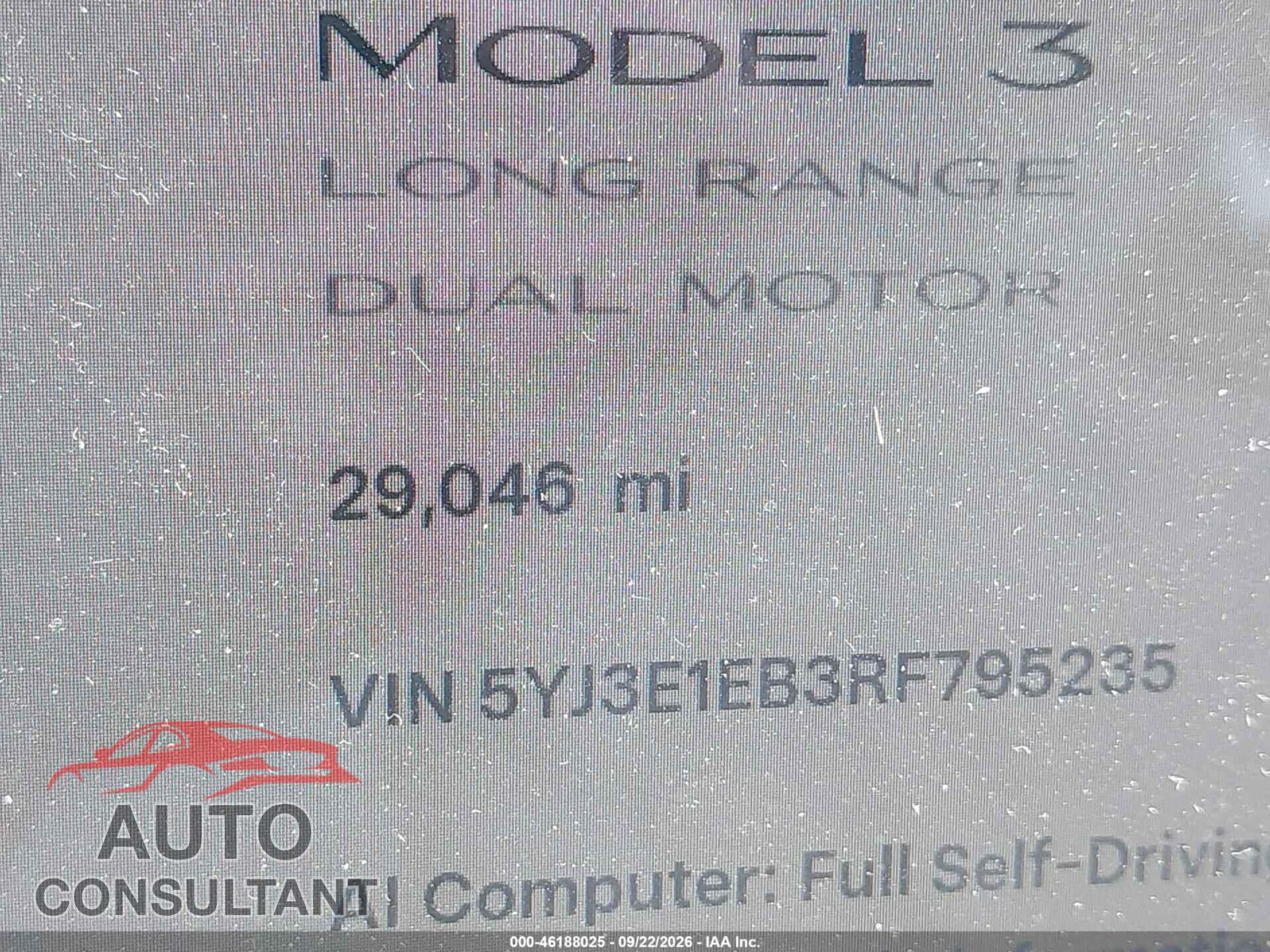 TESLA MODEL 3 2024 - 5YJ3E1EB3RF795235