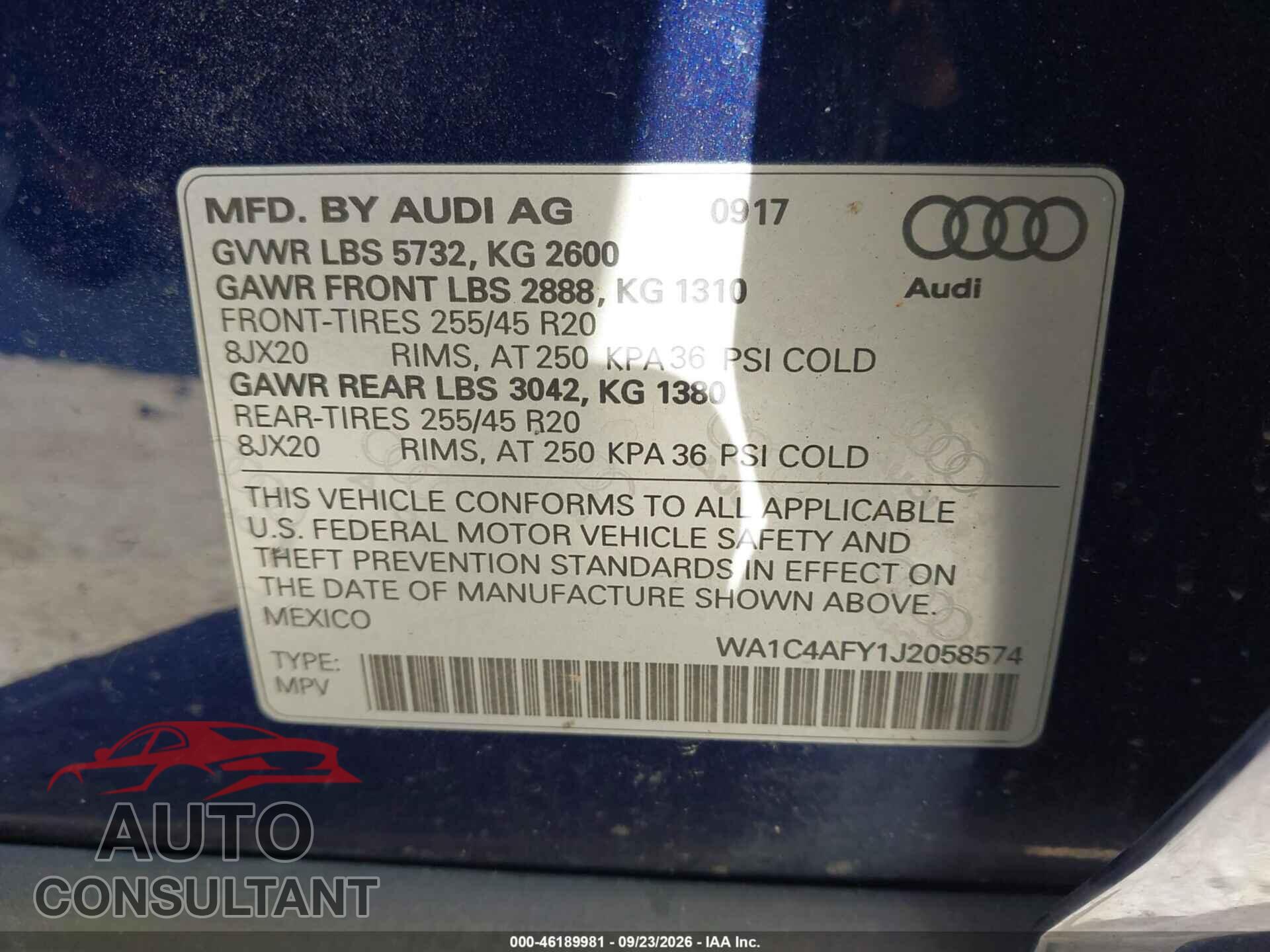 AUDI SQ5 2018 - WA1C4AFY1J2058574