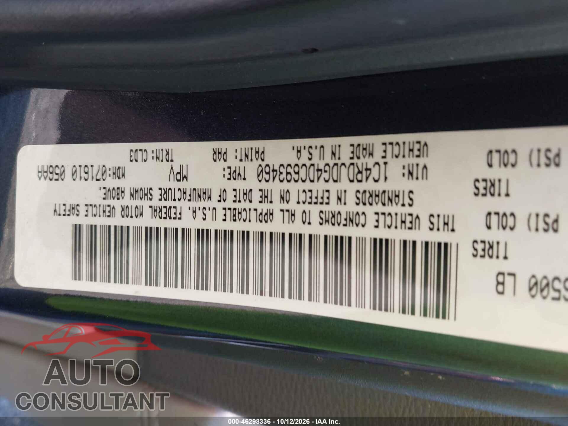 DODGE DURANGO 2013 - 1C4RDJDG4DC693460