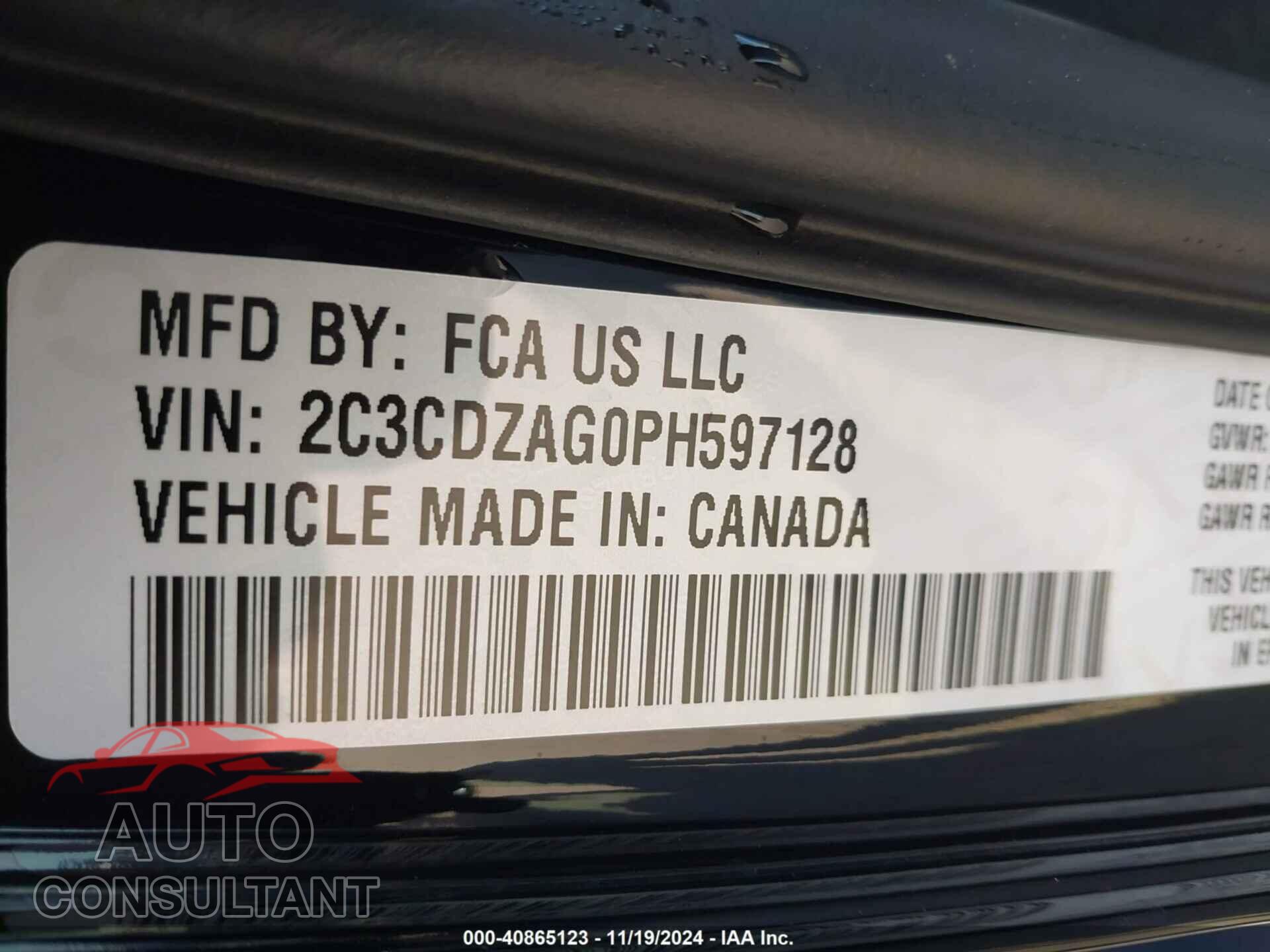 DODGE CHALLENGER 2023 - 2C3CDZAG0PH597128