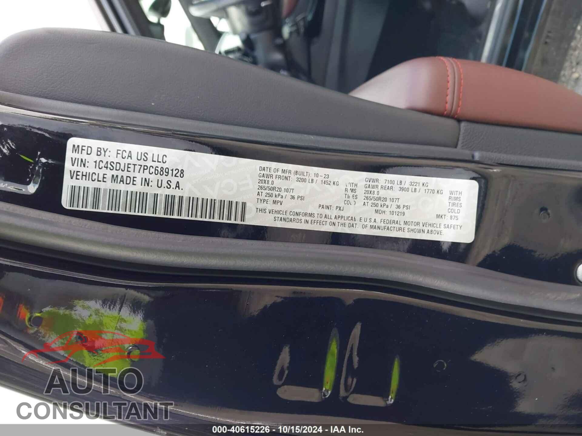 DODGE DURANGO 2023 - 1C4SDJET7PC689128