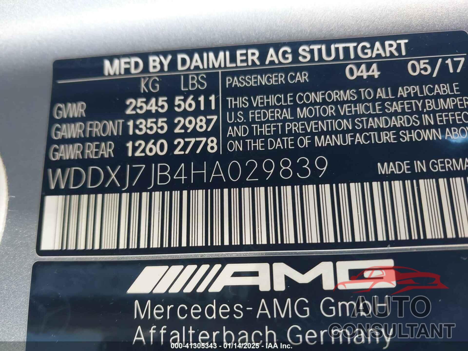 MERCEDES-BENZ AMG S 63 2017 - WDDXJ7JB4HA029839
