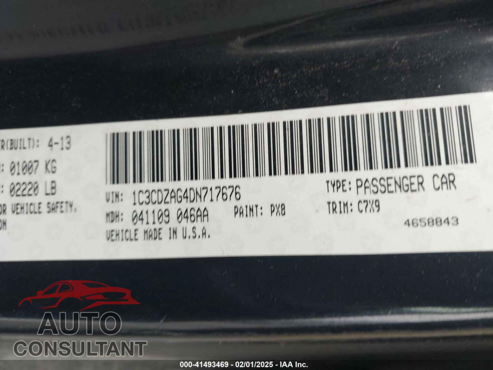 DODGE AVENGER 2013 - 1C3CDZAG4DN717676