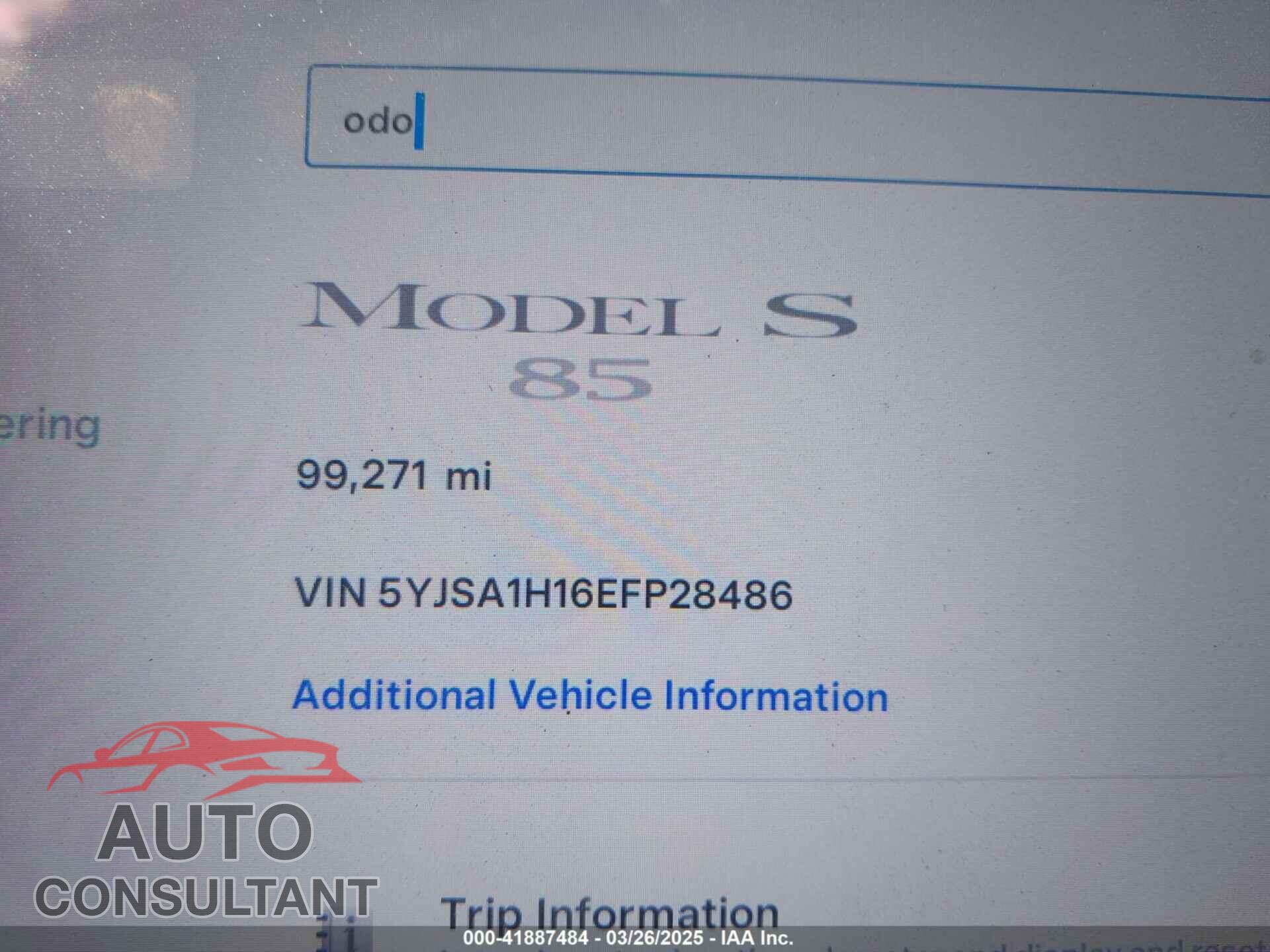 TESLA MODEL S 2014 - 5YJSA1H16EFP28486