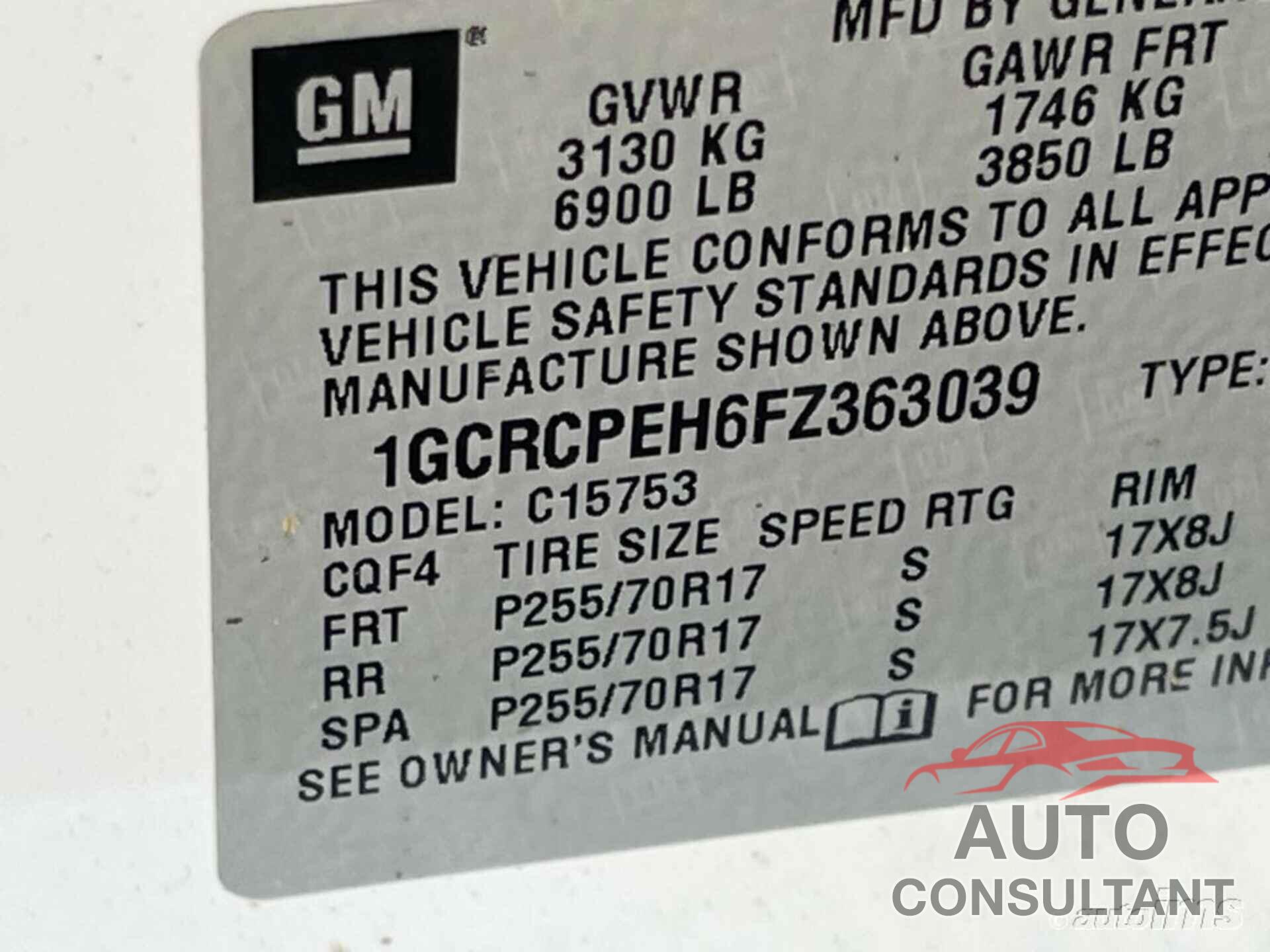 CHEVROLET SILVERADO 2015 - 1GCRCPEH6FZ363039