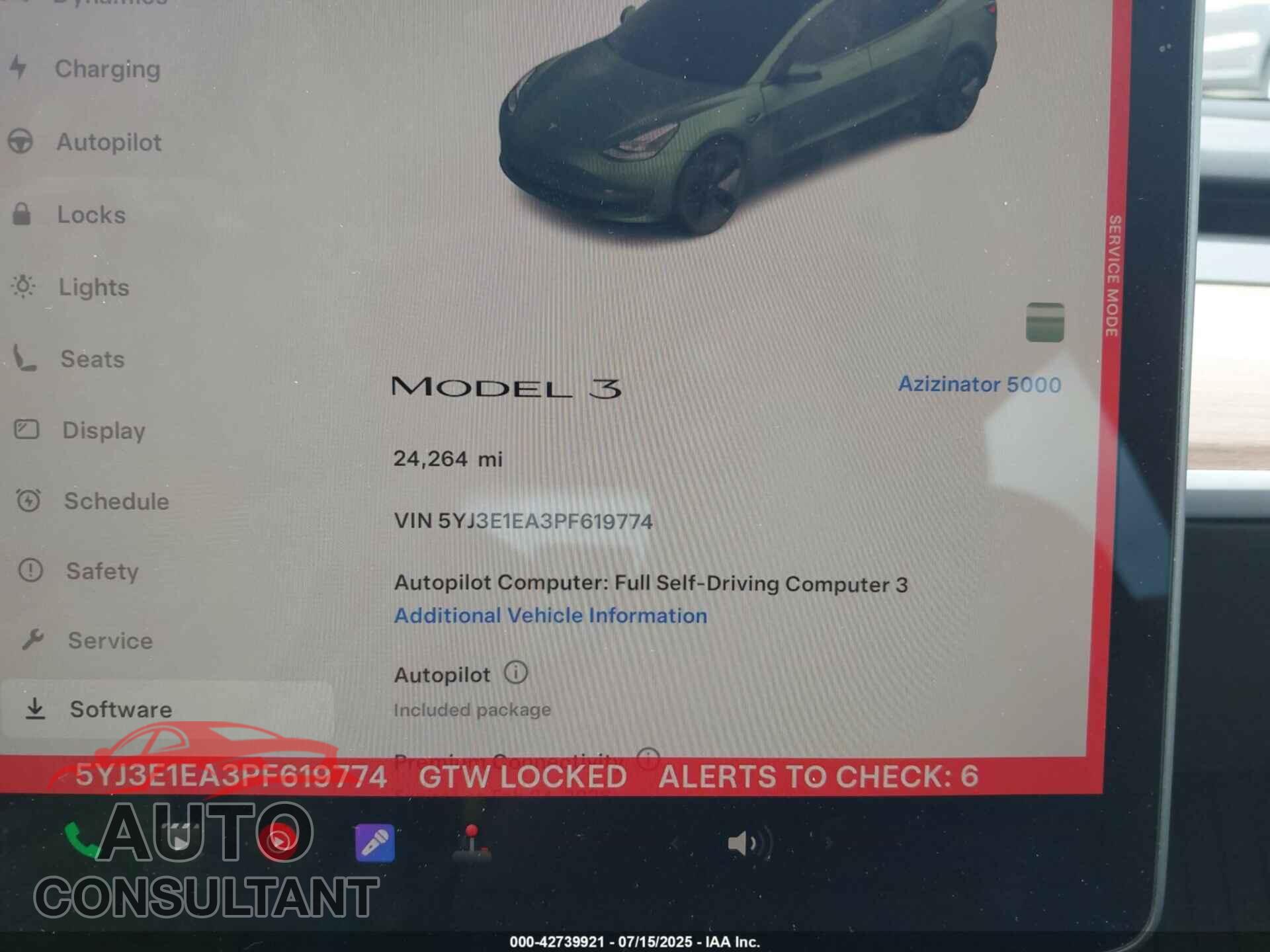 TESLA MODEL 3 2023 - 5YJ3E1EA3PF619774