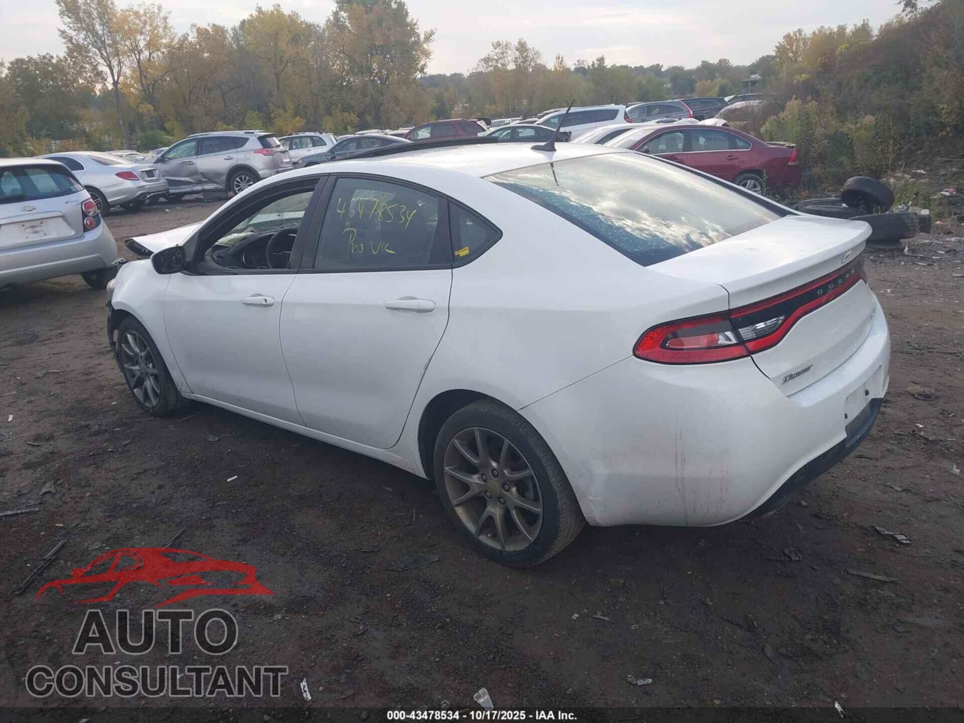DODGE DART 2015 - 1C3CDFBB7FD182191
