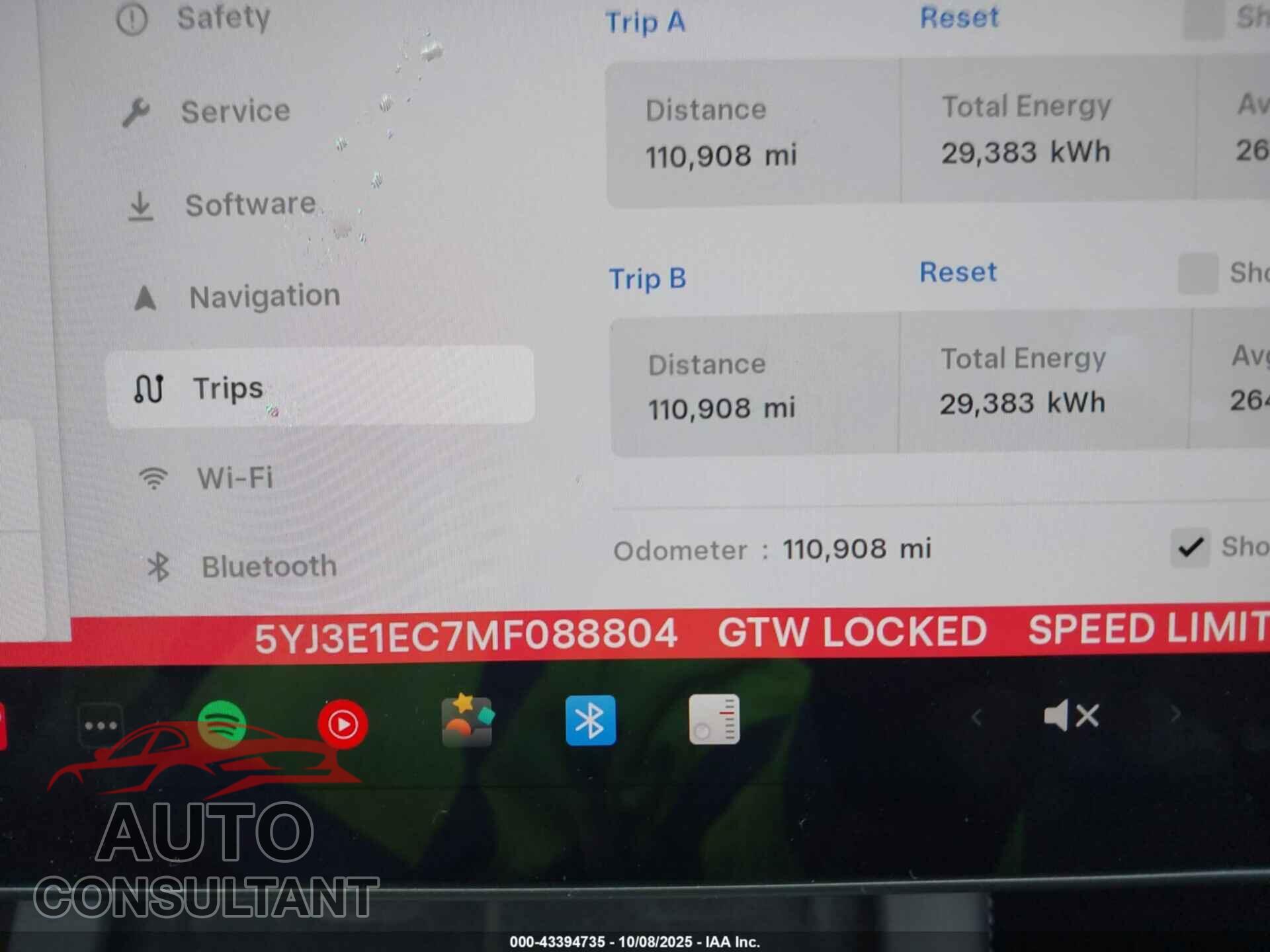 TESLA MODEL 3 2021 - 5YJ3E1EC7MF088804