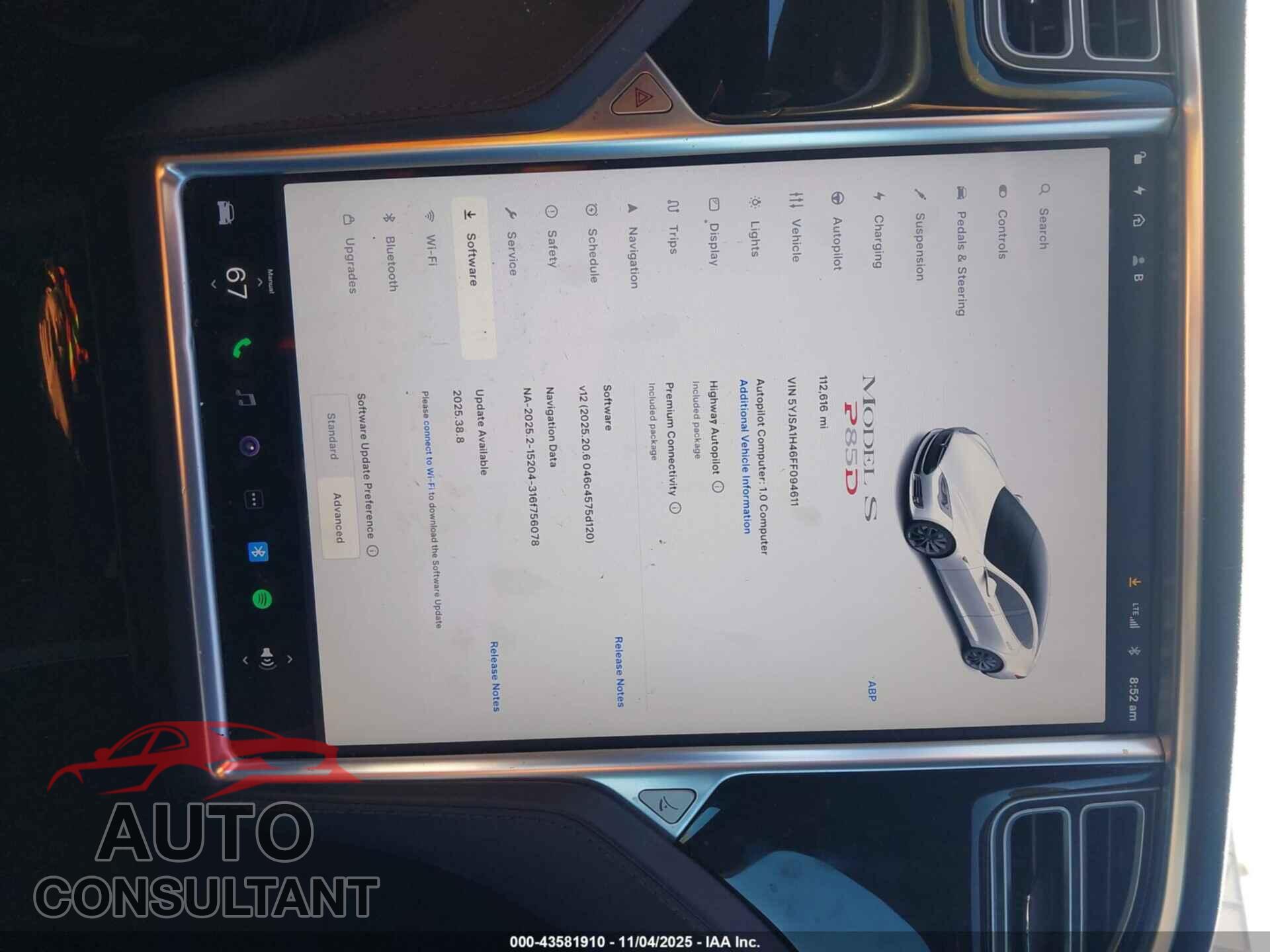 TESLA MODEL S 2015 - 5YJSA1H46FF094611