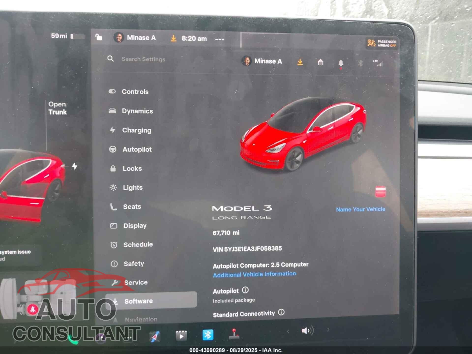 TESLA MODEL 3 2018 - 5YJ3E1EA3JF058385