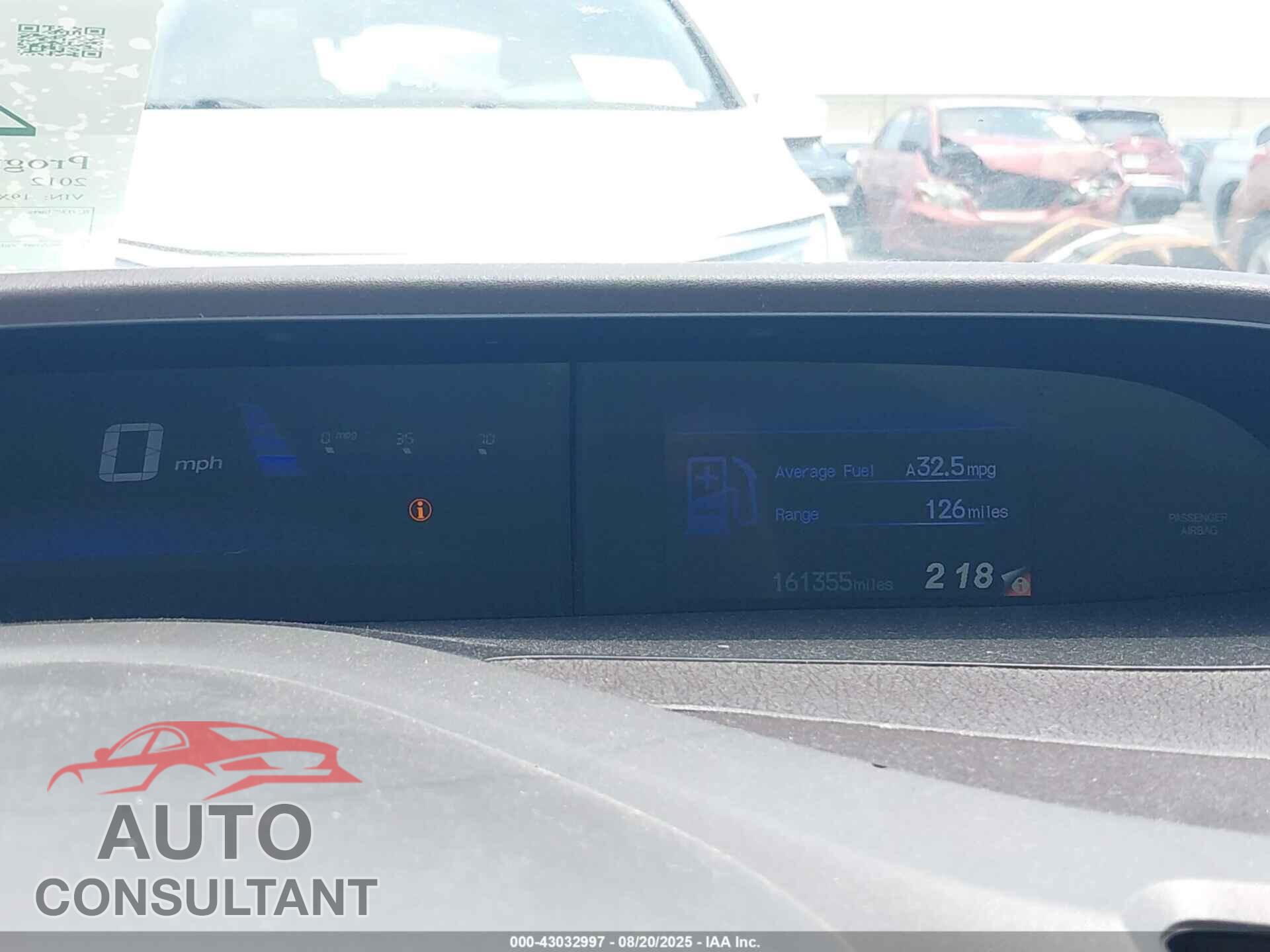 HONDA CIVIC 2012 - 19XFB2F55CE042887