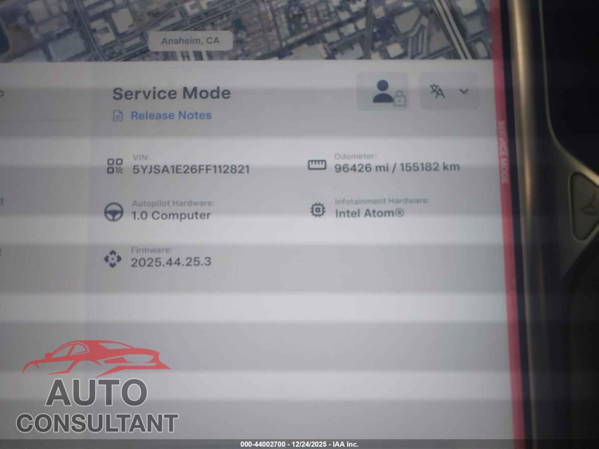 TESLA MODEL S 2015 - 5YJSA1E26FF112821