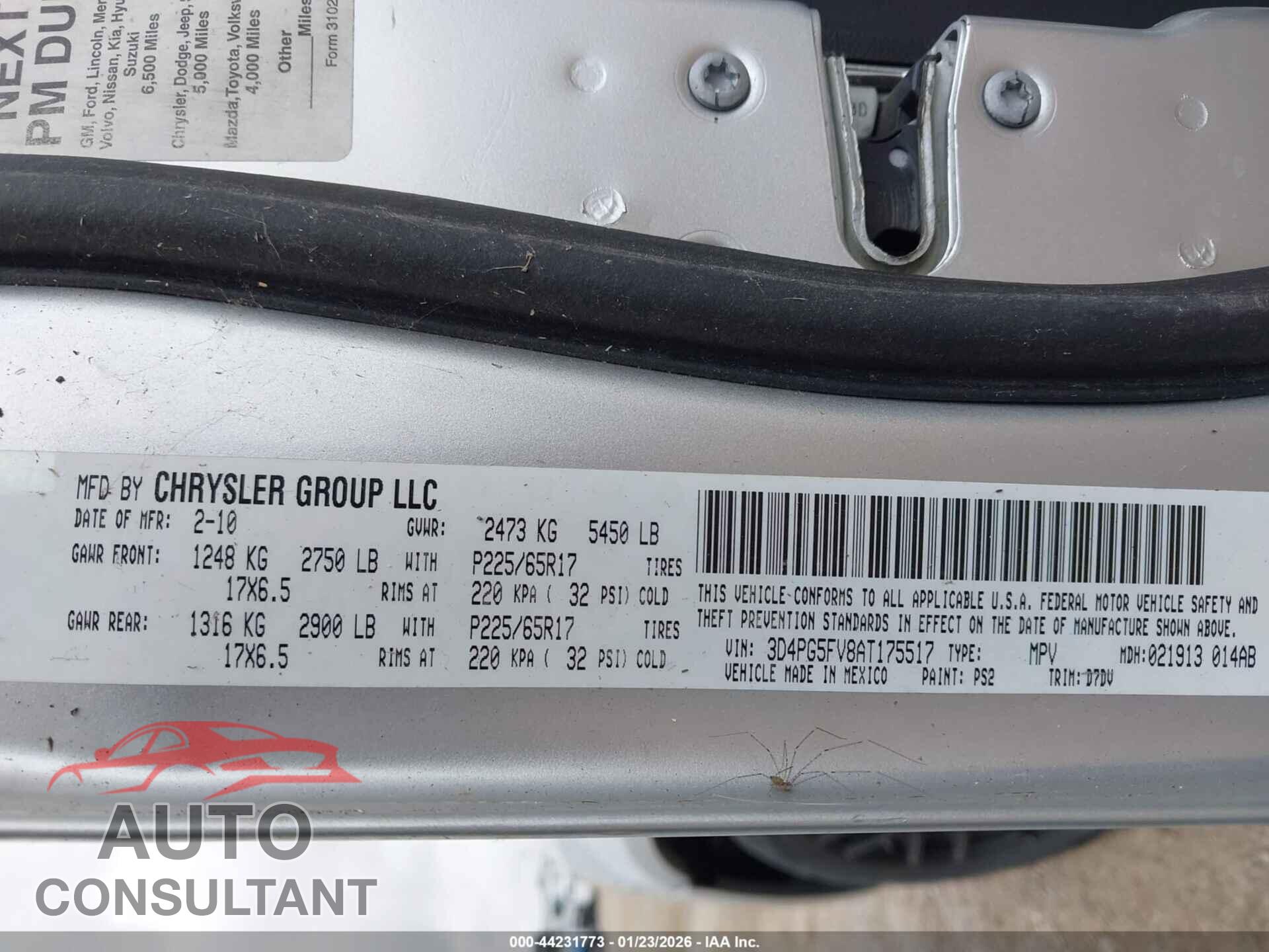 DODGE JOURNEY 2010 - 3D4PG5FV8AT175517