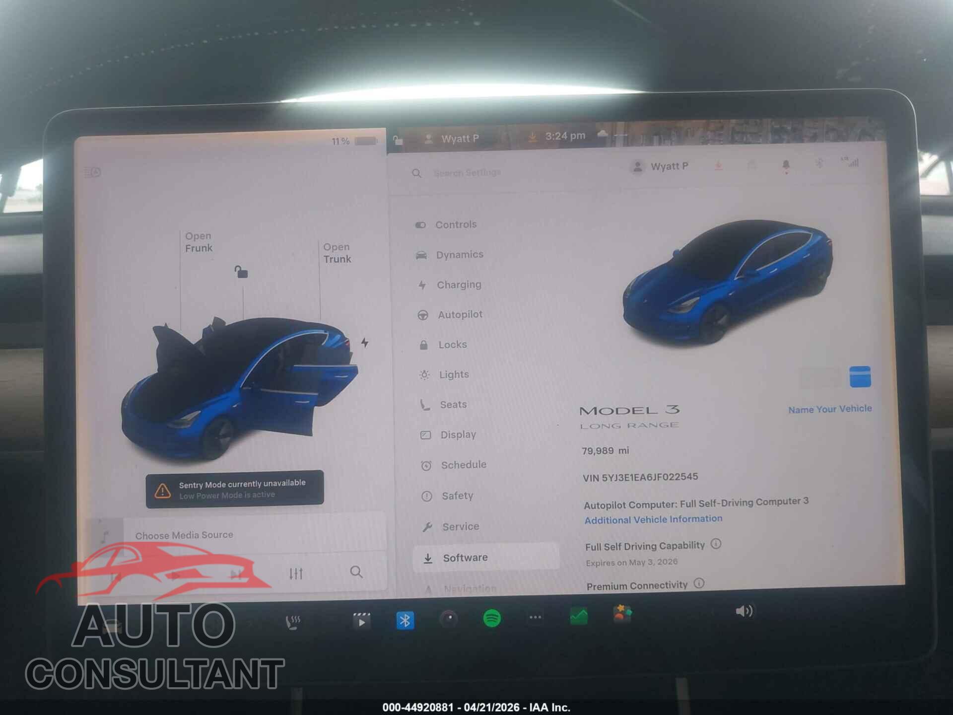 TESLA MODEL 3 2018 - 5YJ3E1EA6JF022545