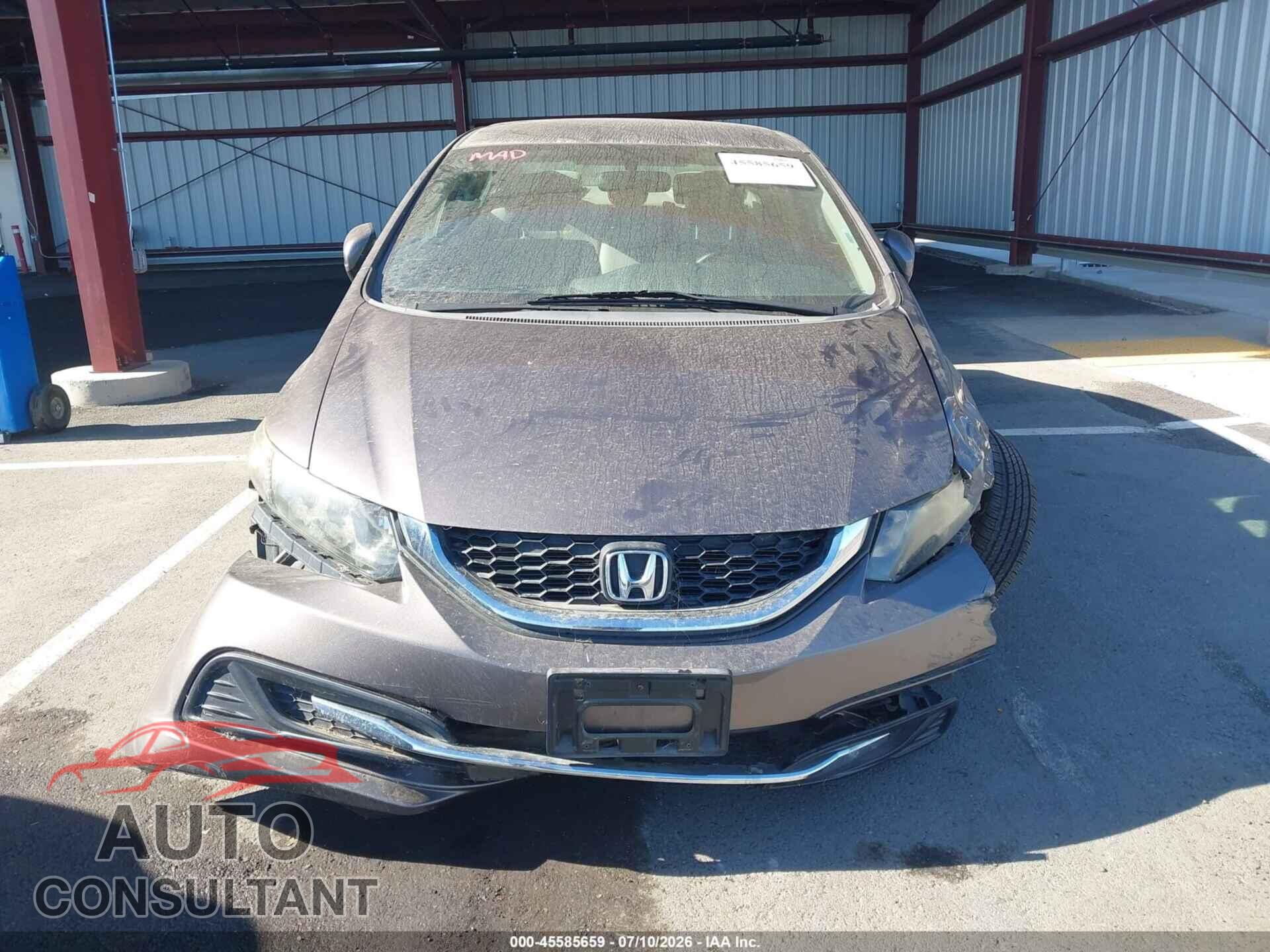 HONDA CIVIC 2014 - 19XFB2F55EE219344