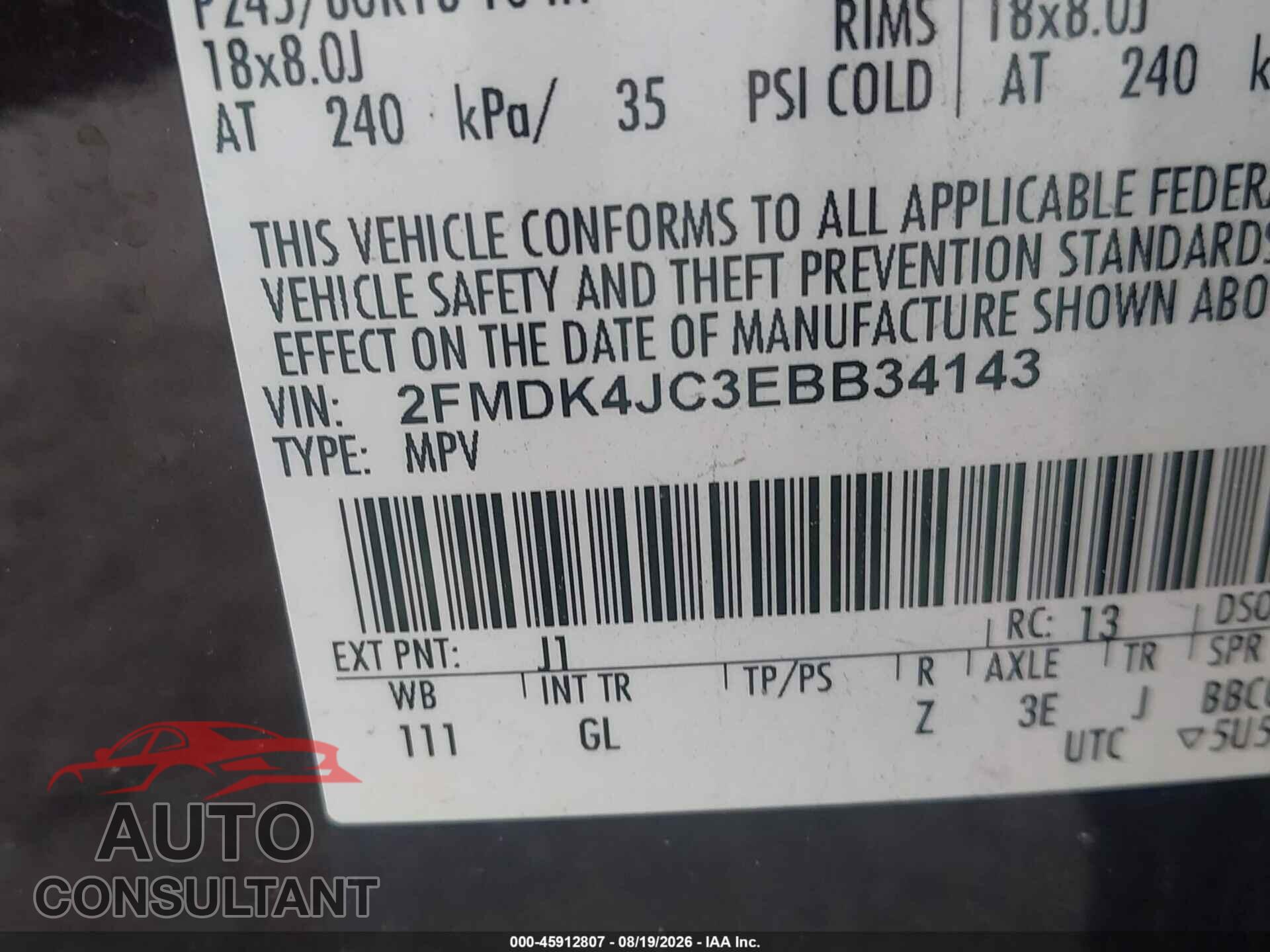 FORD EDGE 2014 - 2FMDK4JC3EBB34143